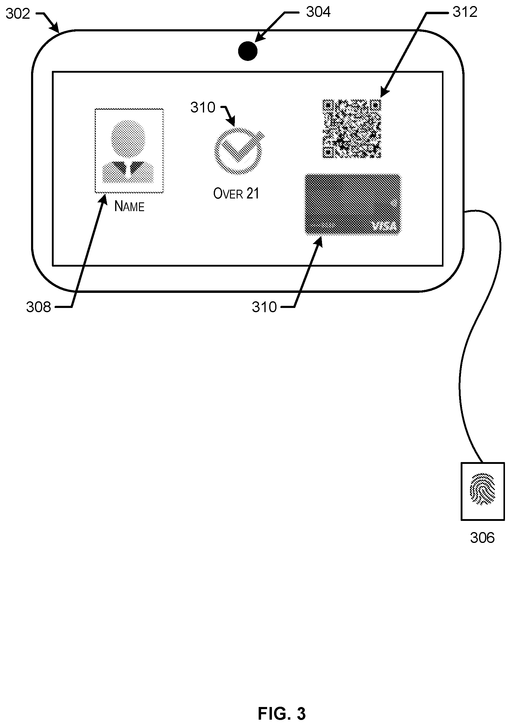 Patent US12307450 Figure 3 – Tokenized contactless transaction enabled by cloud biometric identification and authentication