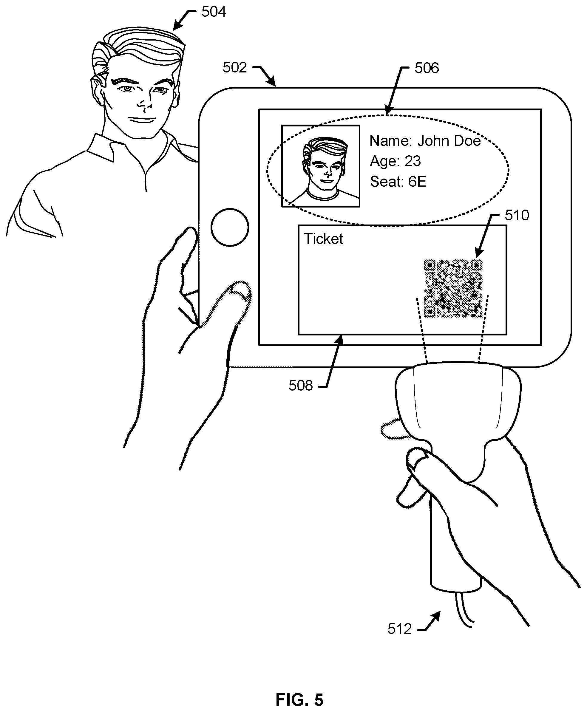 Patent US12307450 Figure 5 – Tokenized contactless transaction enabled by cloud biometric identification and authentication