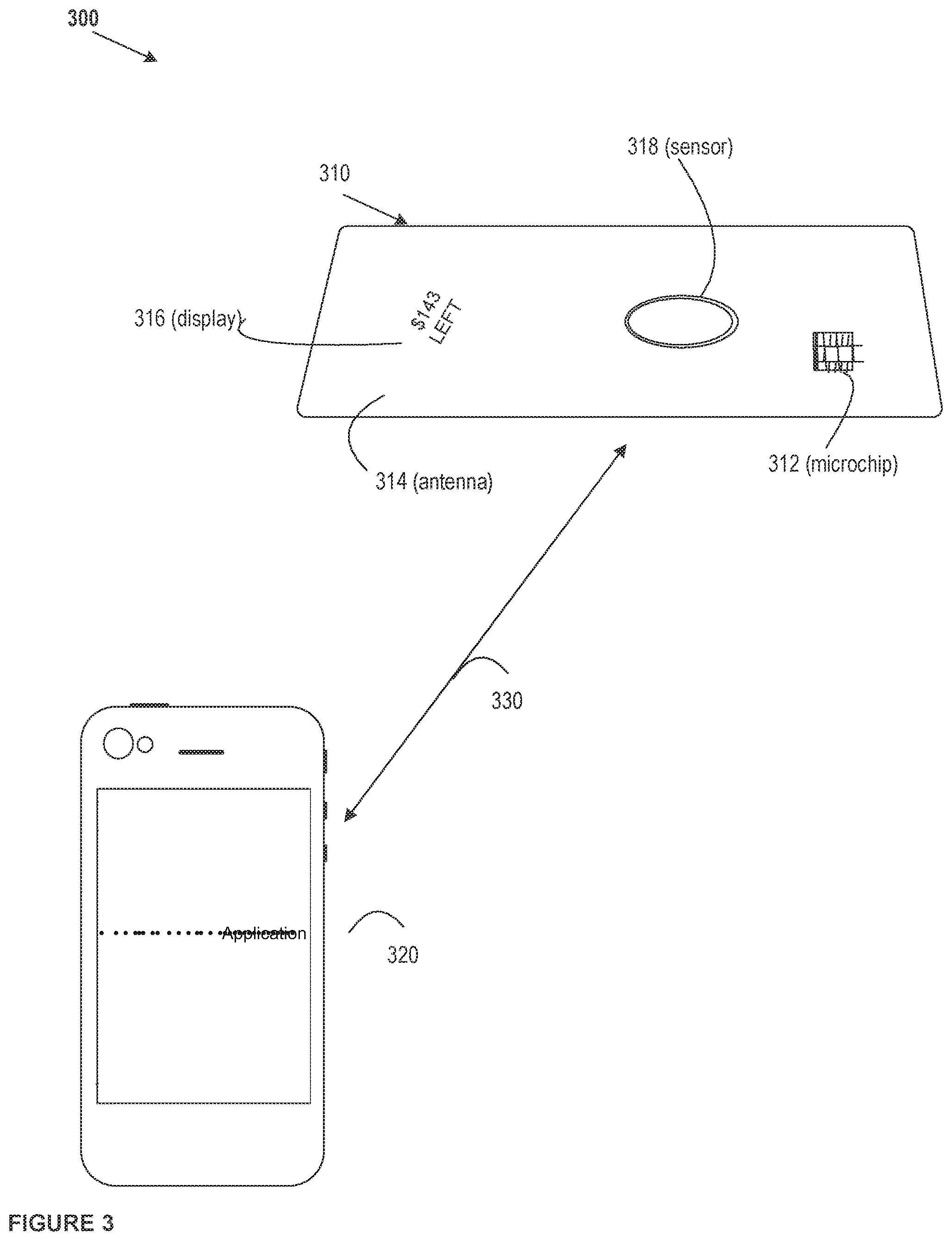 Patent US12307457 Figure 3 – Dynamic transaction card protected by multi-factor authentication