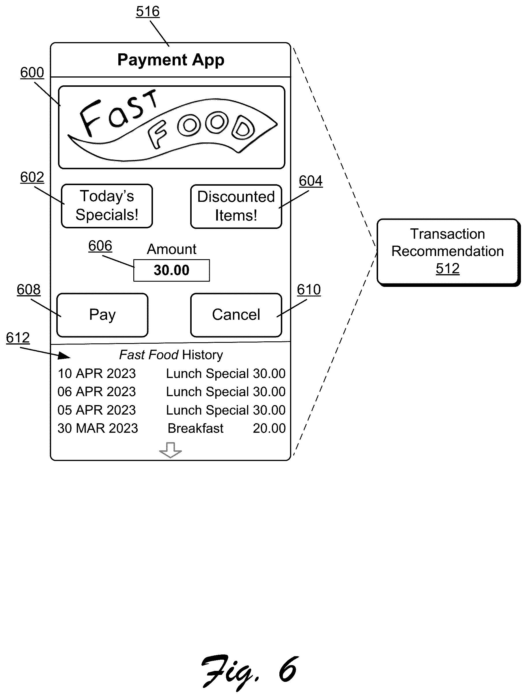 Patent US12307463 Figure 6 – Managing data transactions