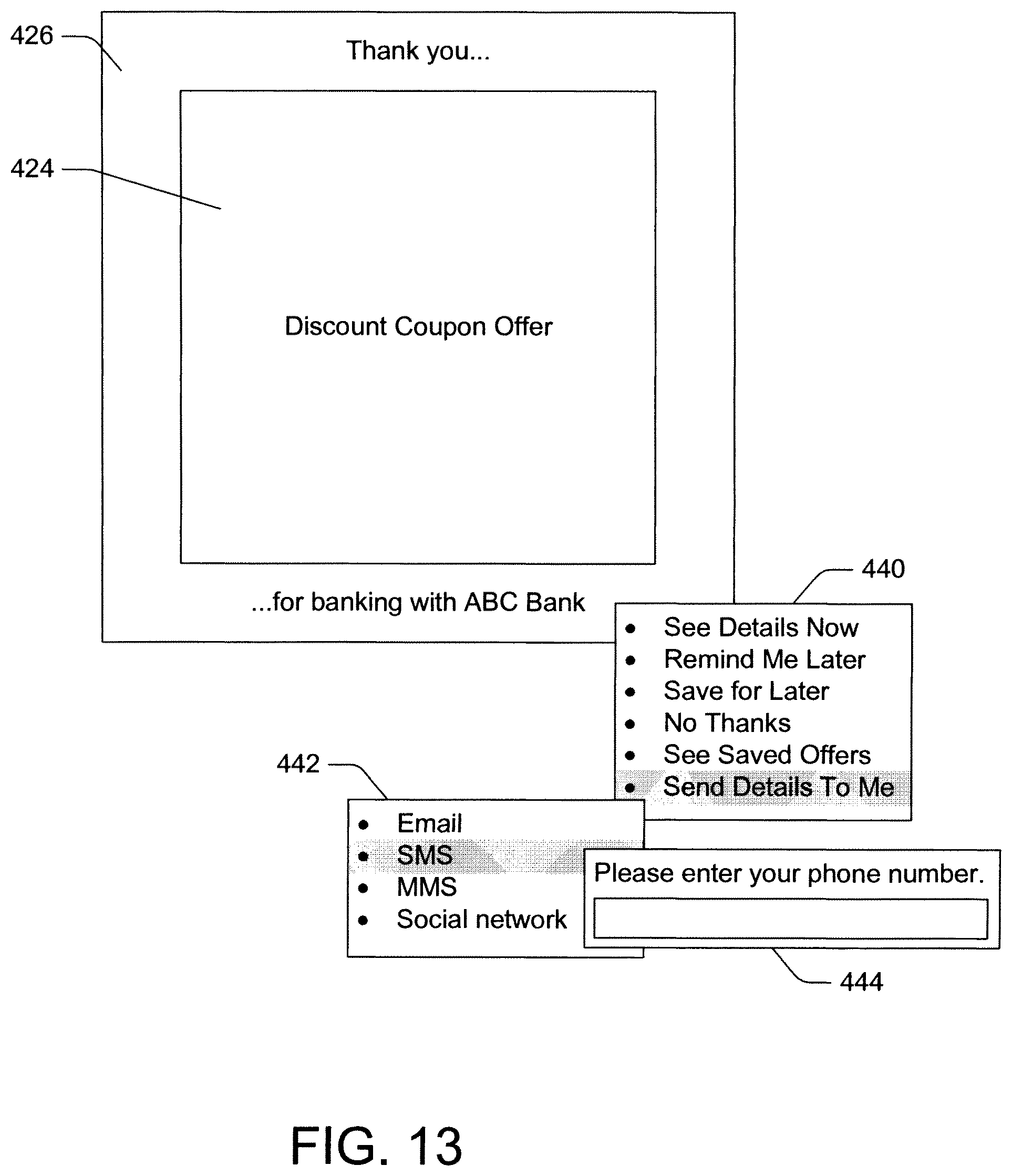 Patent US12307475 Figure 13 – Consumer-specific advertisement presentation and offer library