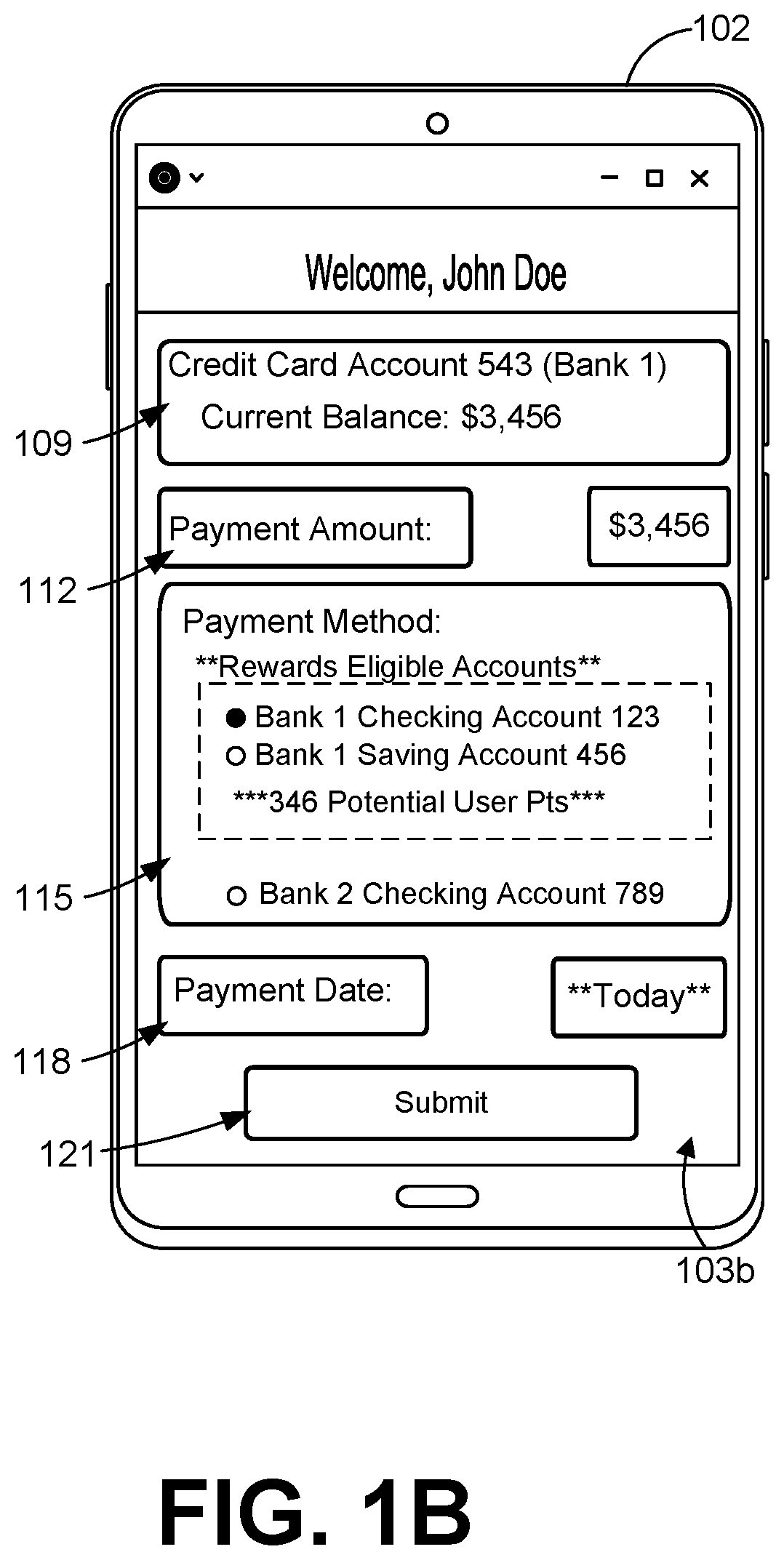 Patent US12307477 Figure 2 – Generating user points for payment actions in payment processing systems