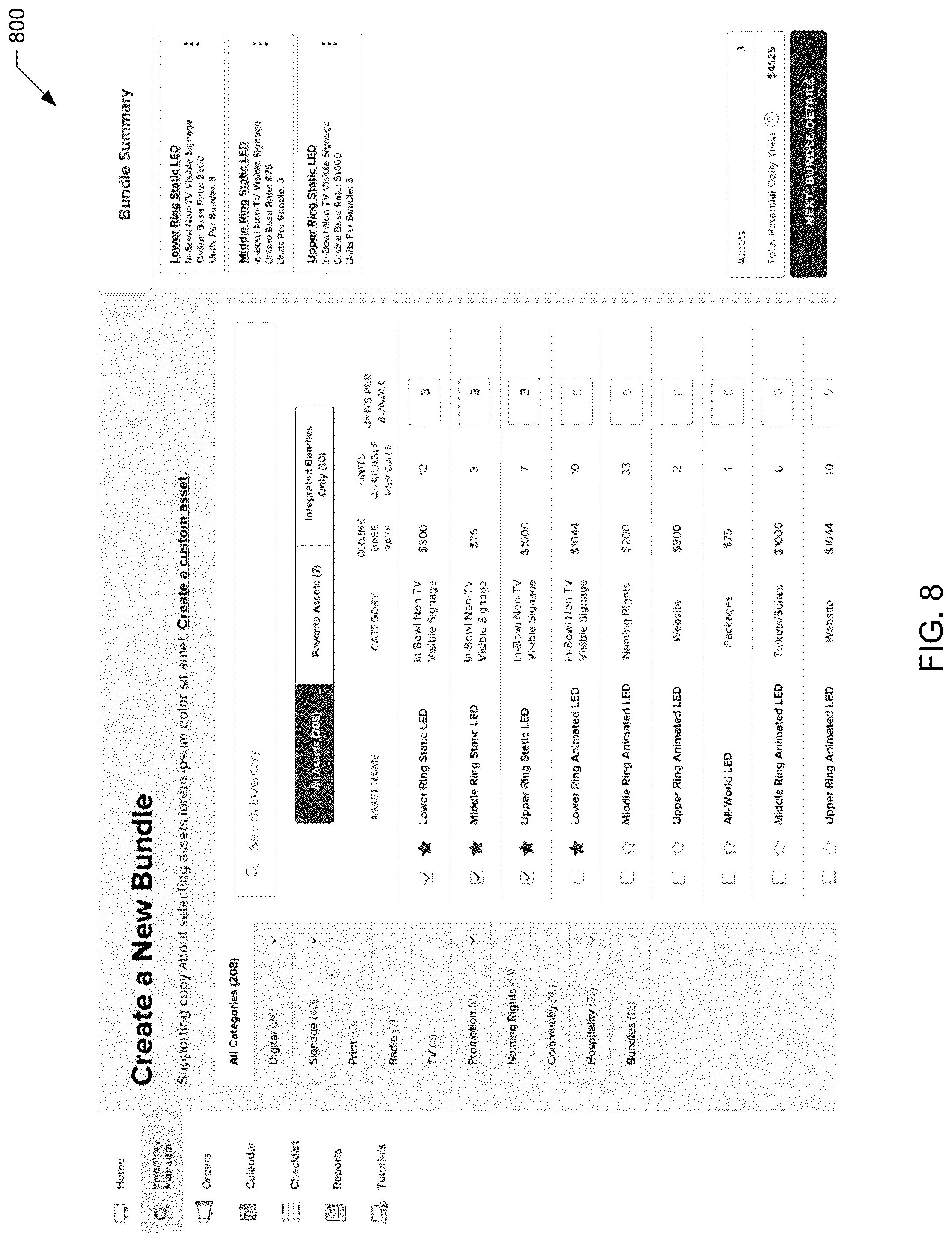 Patent US12307483 Figure 8 – Advertisement and promotional asset management method and system