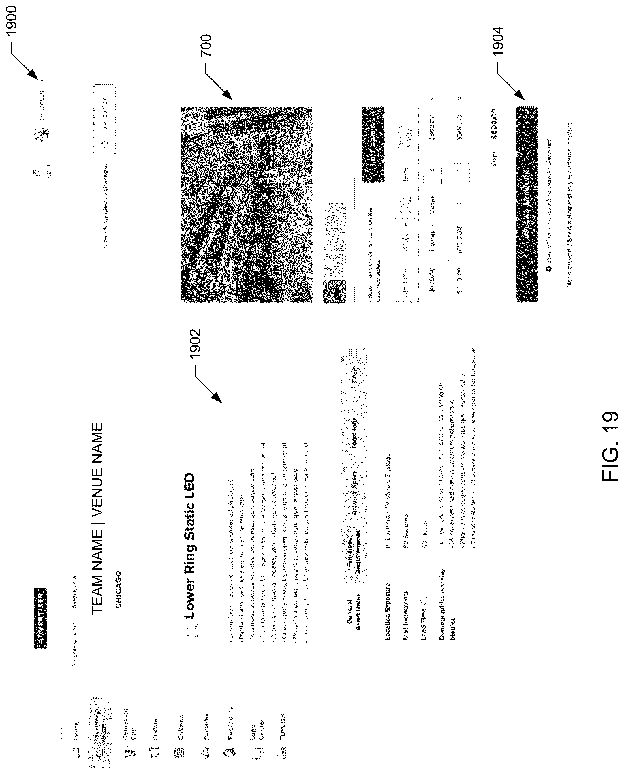 Patent US12307483 Figure 19 – Advertisement and promotional asset management method and system