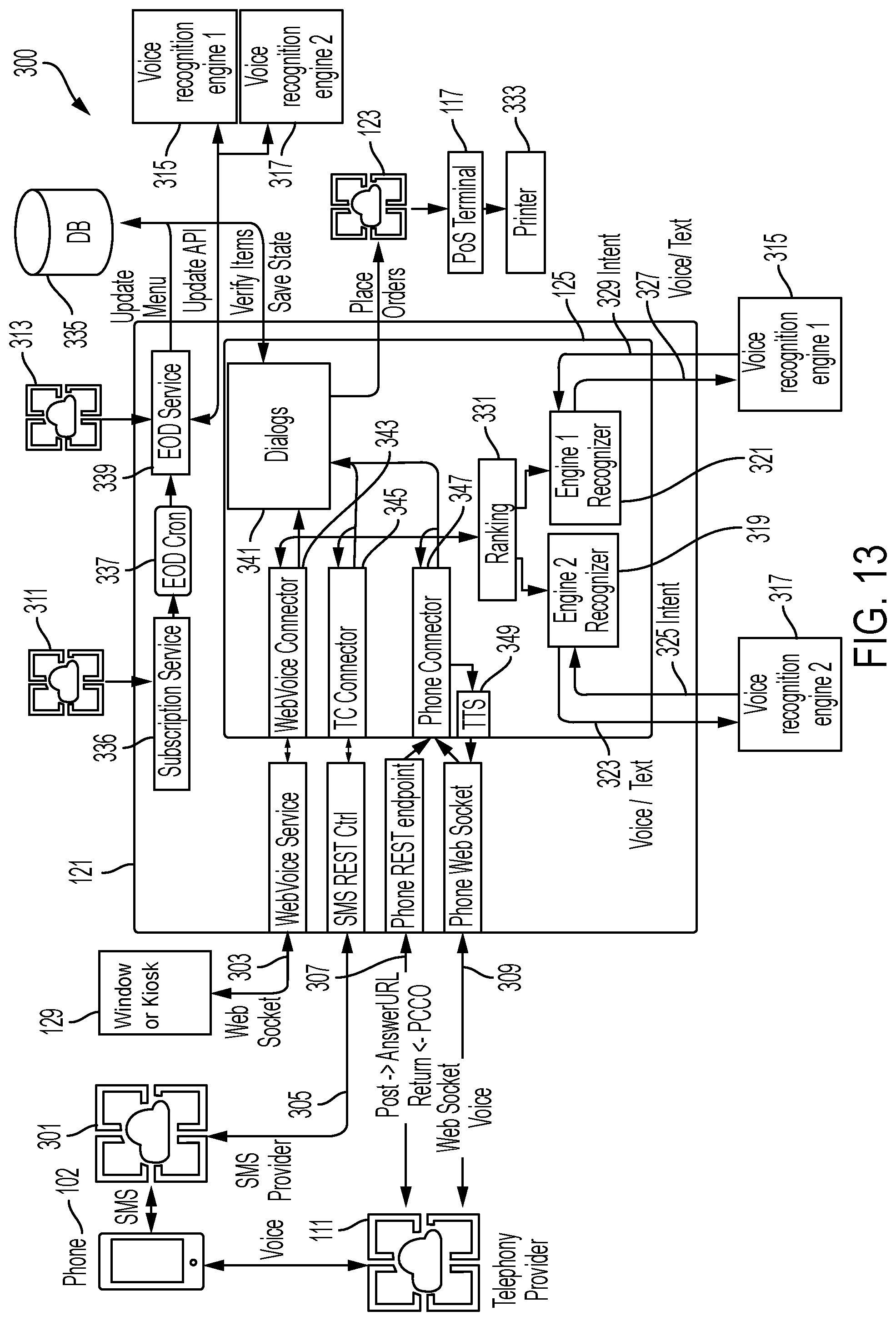 Patent US12307505 Figure 15 – System for eatery ordering with mobile interface and point-of-sale terminal