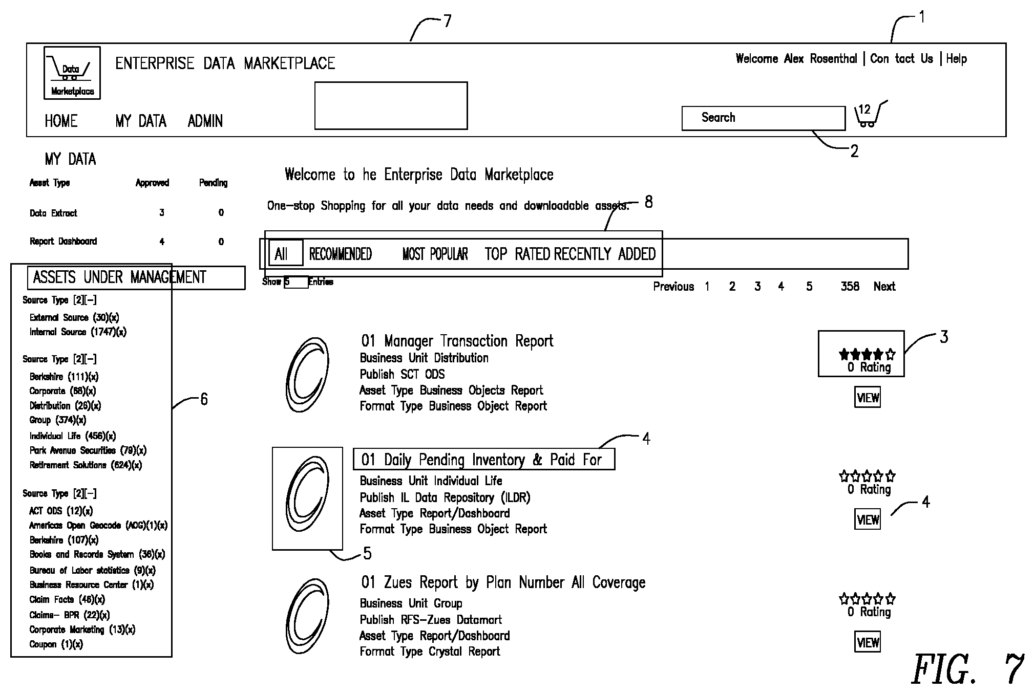 Patent US12307506 Figure 7 – Method for managing data assets in an enterprise data marketplace