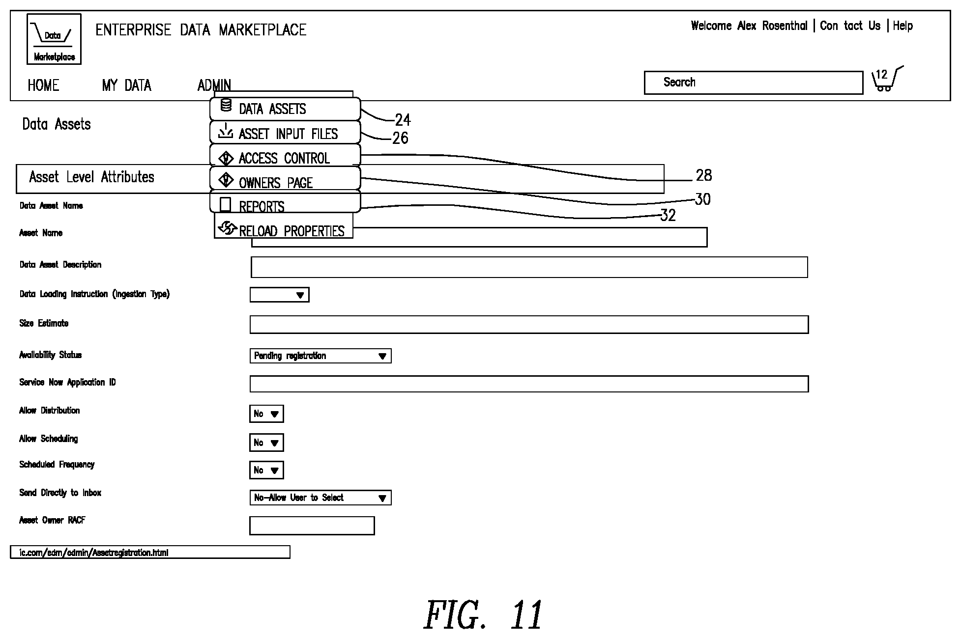 Patent US12307506 Figure 11 – Method for managing data assets in an enterprise data marketplace