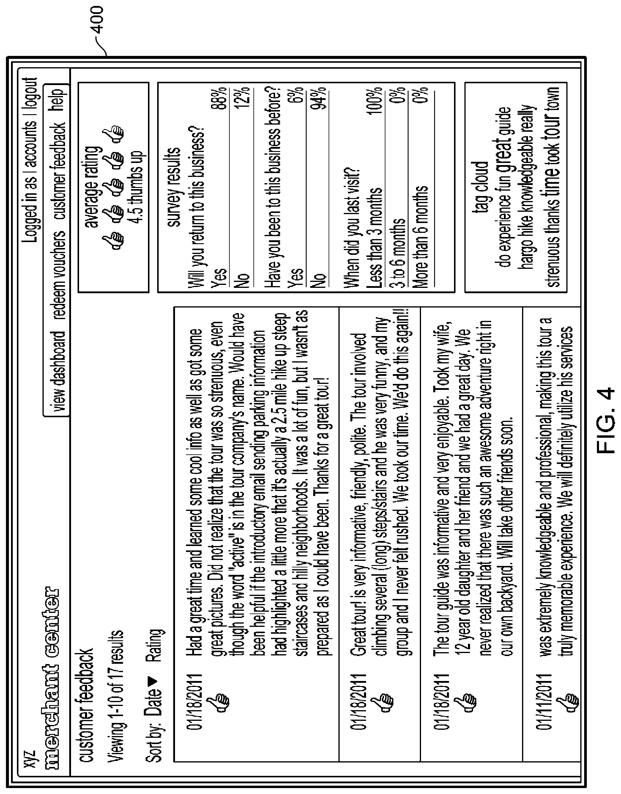 Patent US12307510 Figure 4 – Managing merchant communications