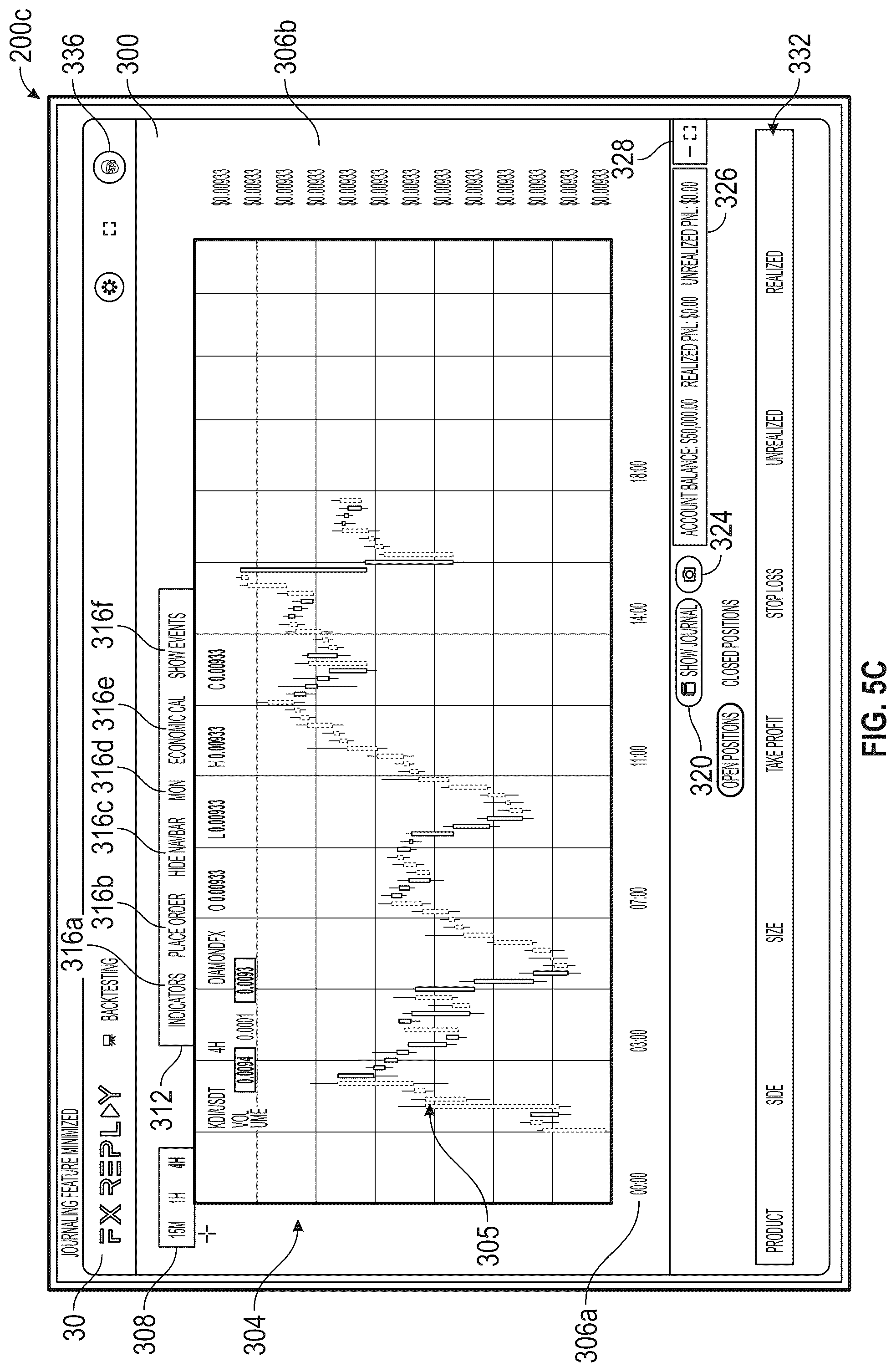 Patent US12307527 Figure 5 – Security trading backtesting system having an interactable journal