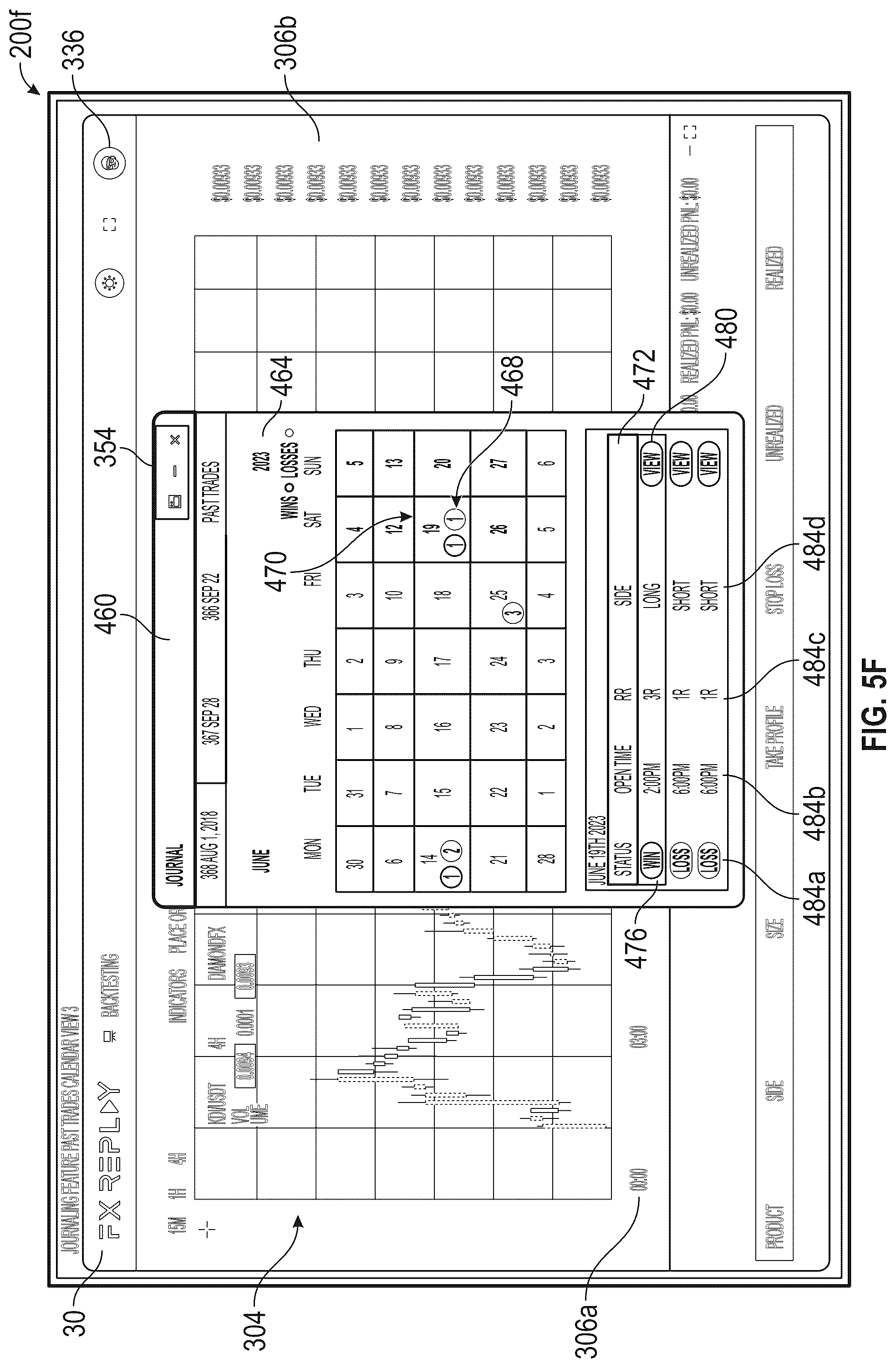 Patent US12307527 Figure 8 – Security trading backtesting system having an interactable journal