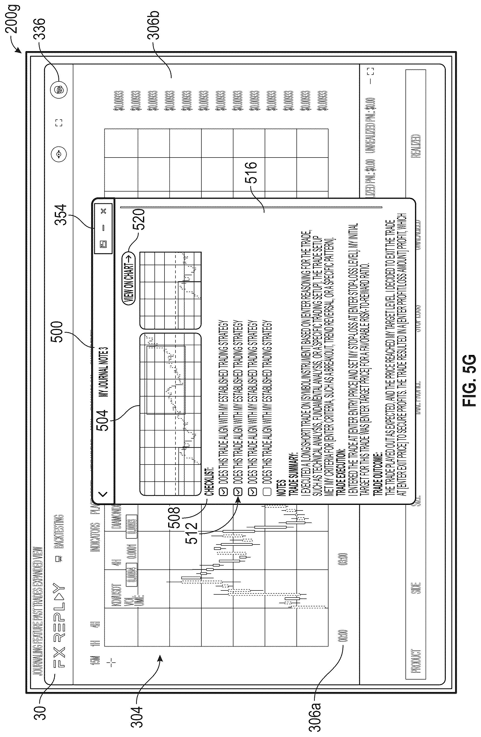 Patent US12307527 Figure 9 – Security trading backtesting system having an interactable journal
