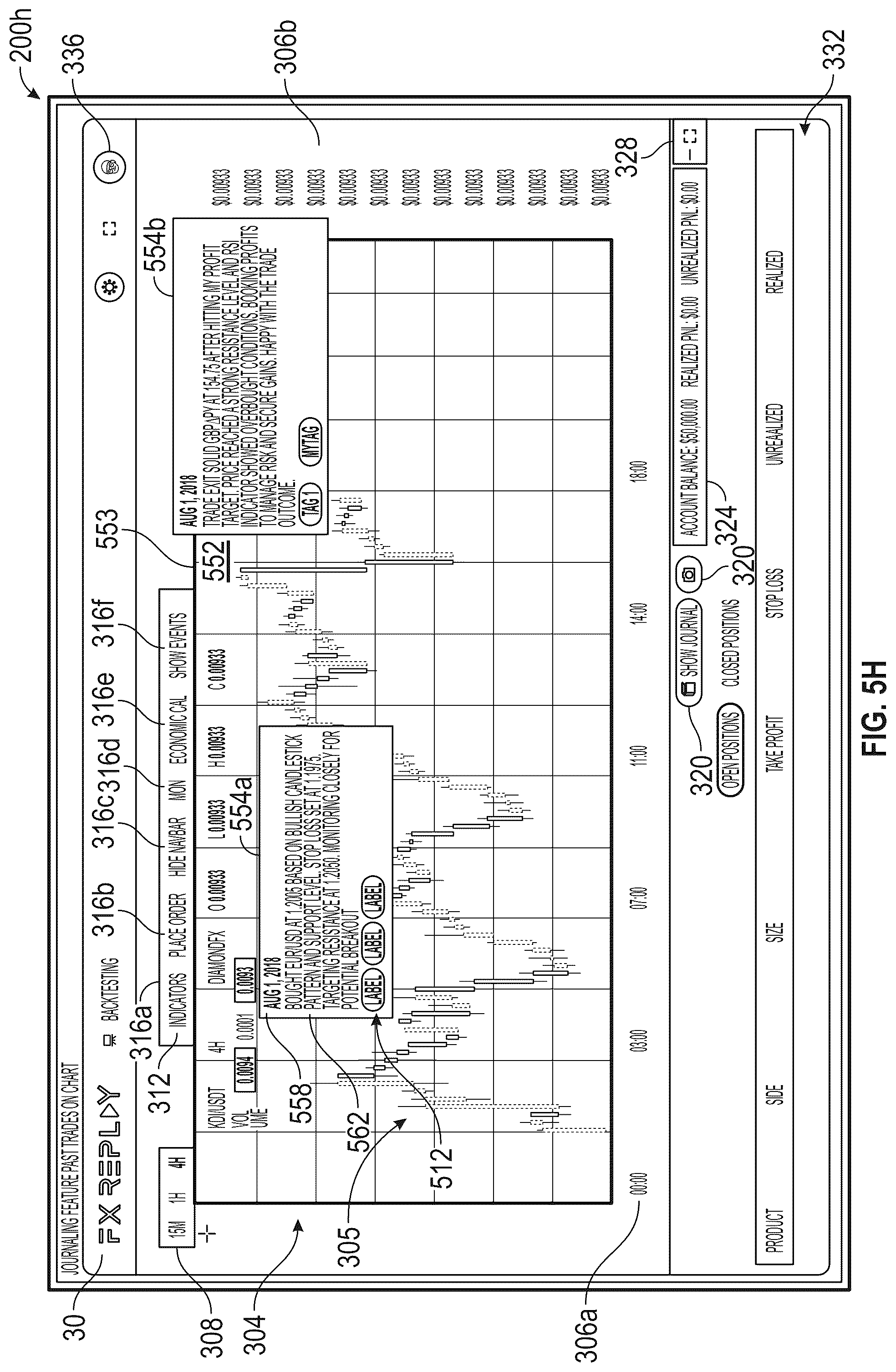 Patent US12307527 Figure 10 – Security trading backtesting system having an interactable journal
