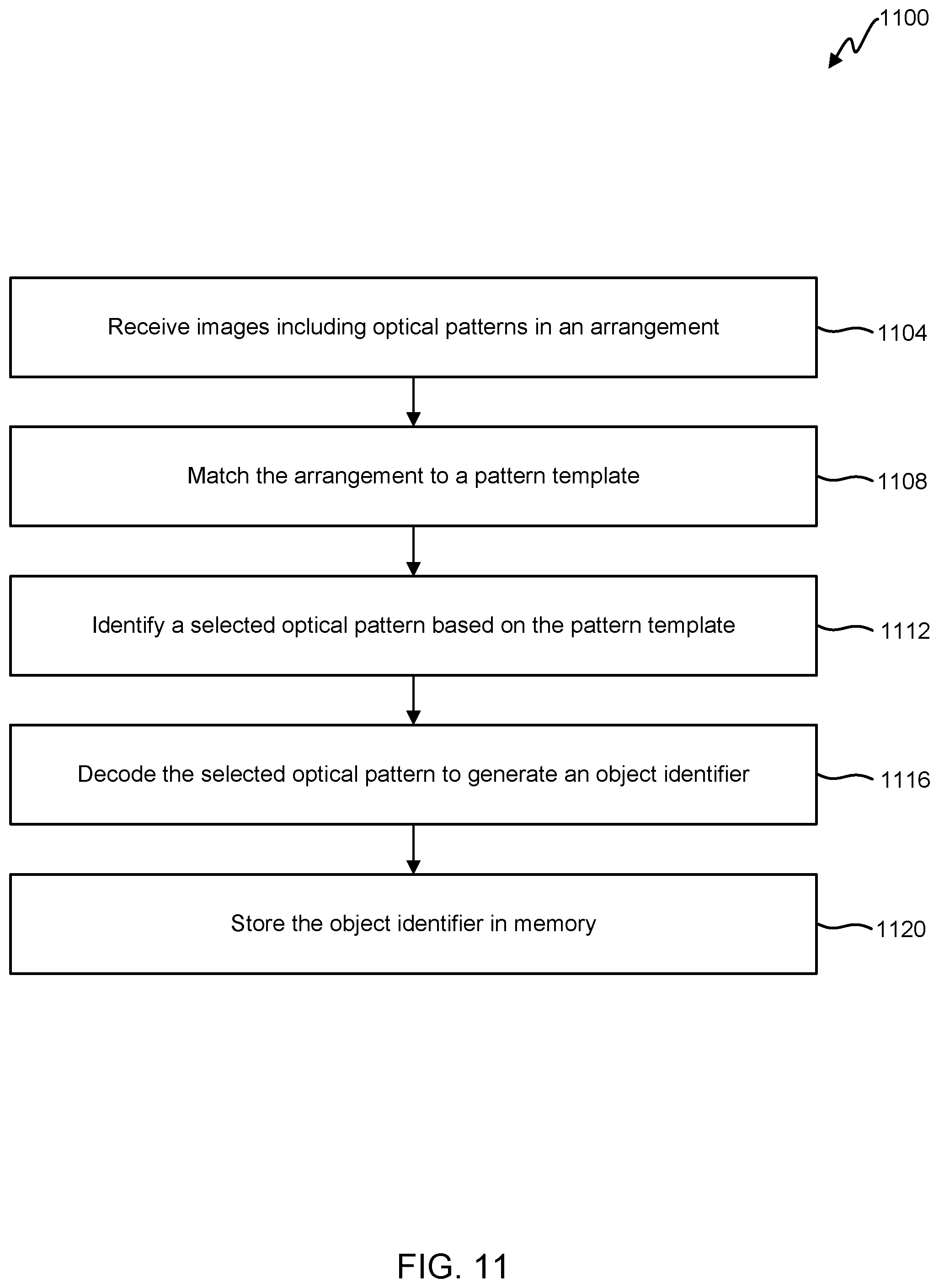 Patent US12307552 Figure 11 – Selection and decoding of an optical pattern within a real scene using a frozen image from a video preview