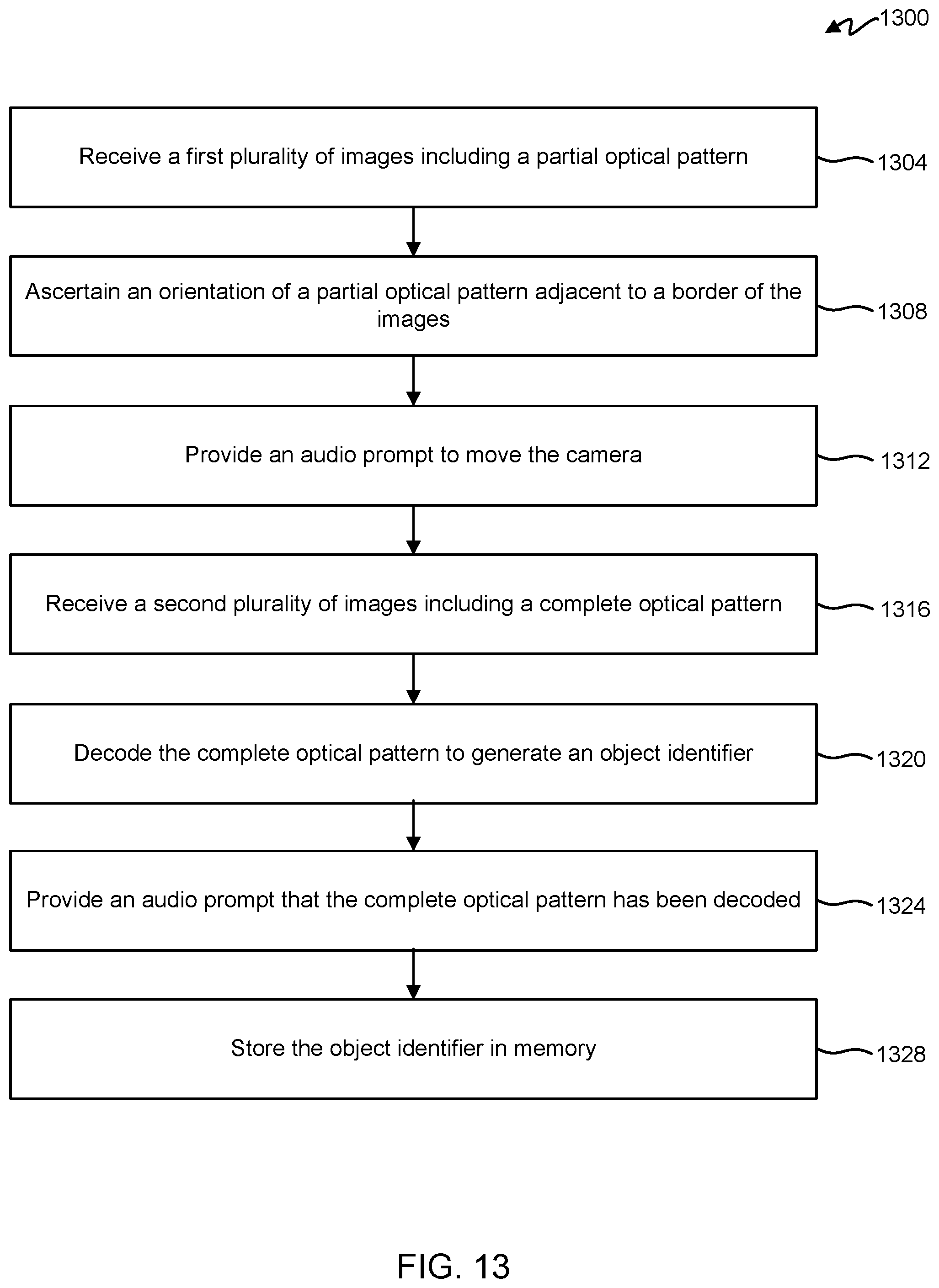 Patent US12307552 Figure 13 – Selection and decoding of an optical pattern within a real scene using a frozen image from a video preview