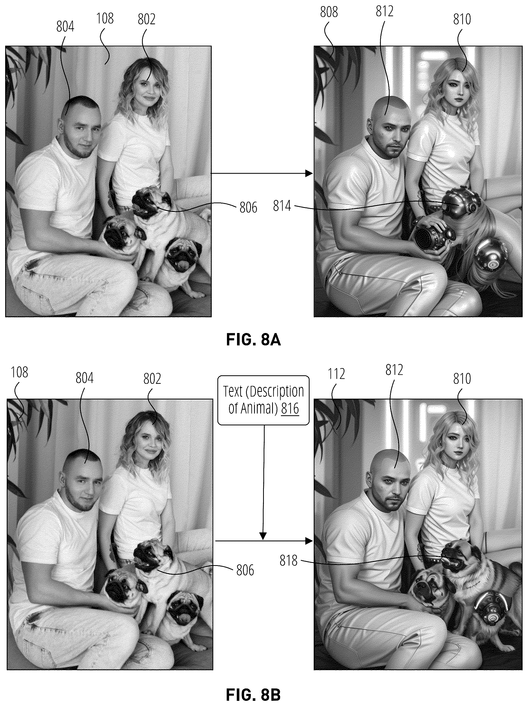 Patent US12307563 Figure 9 – Text-driven photo style adjustment with generative AI