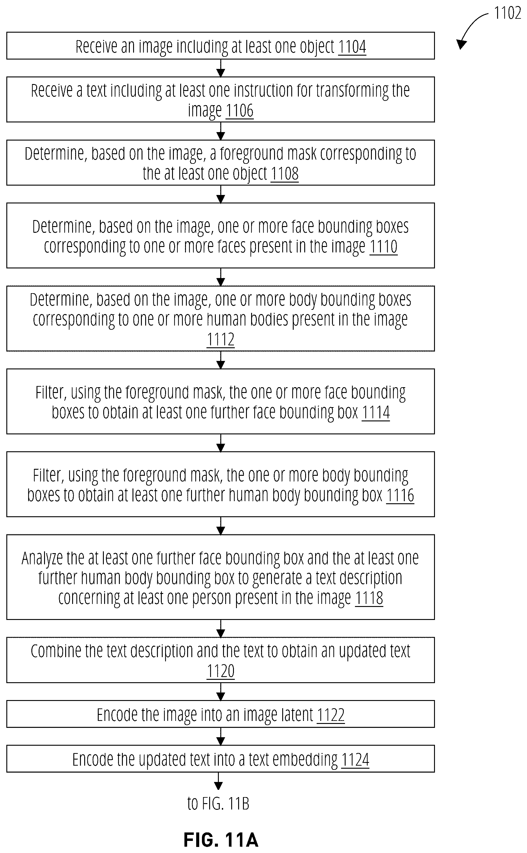 Patent US12307563 Figure 12 – Text-driven photo style adjustment with generative AI
