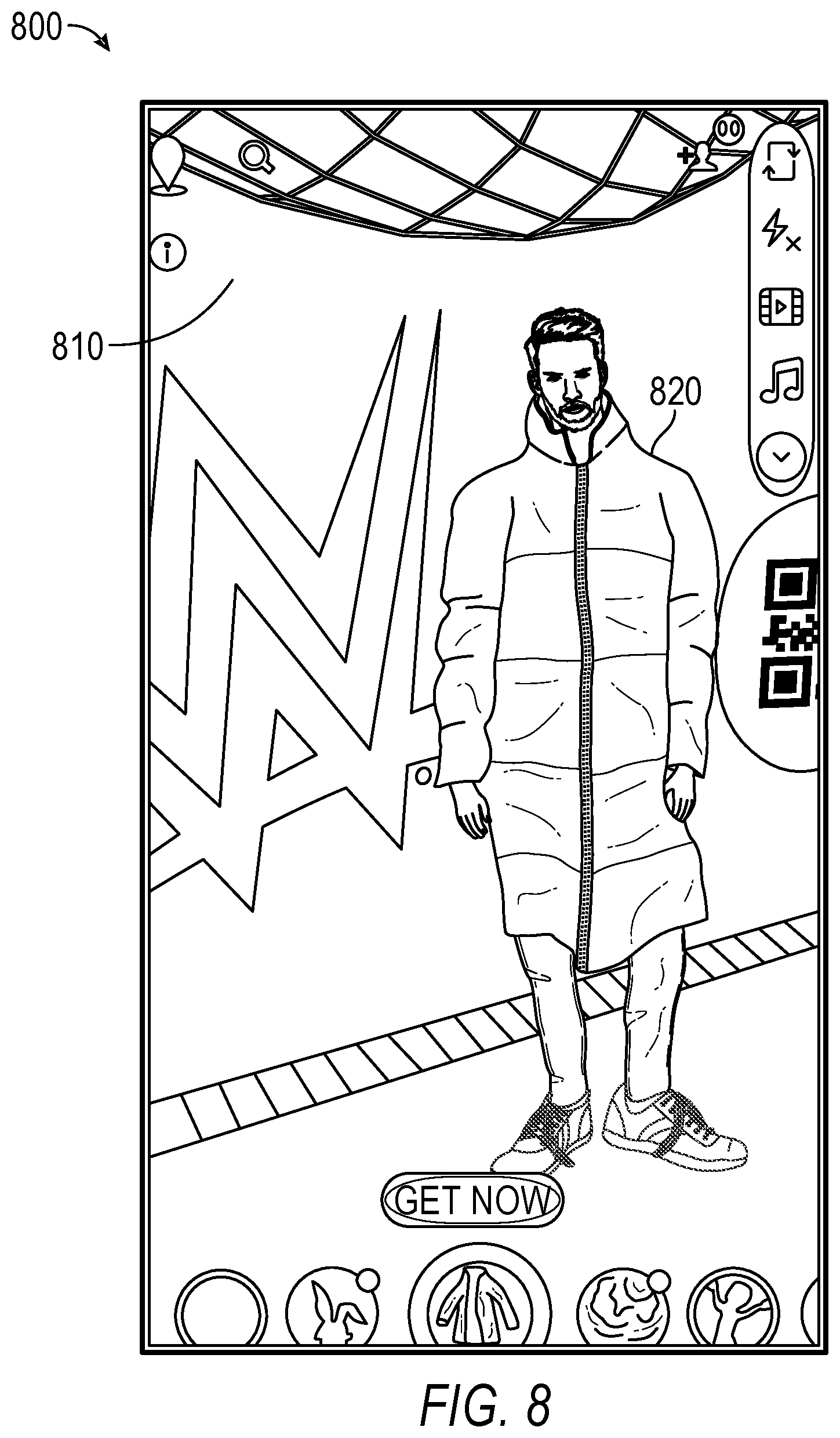 Patent US12307564 Figure 8 – Applying animated 3D avatar in AR experiences