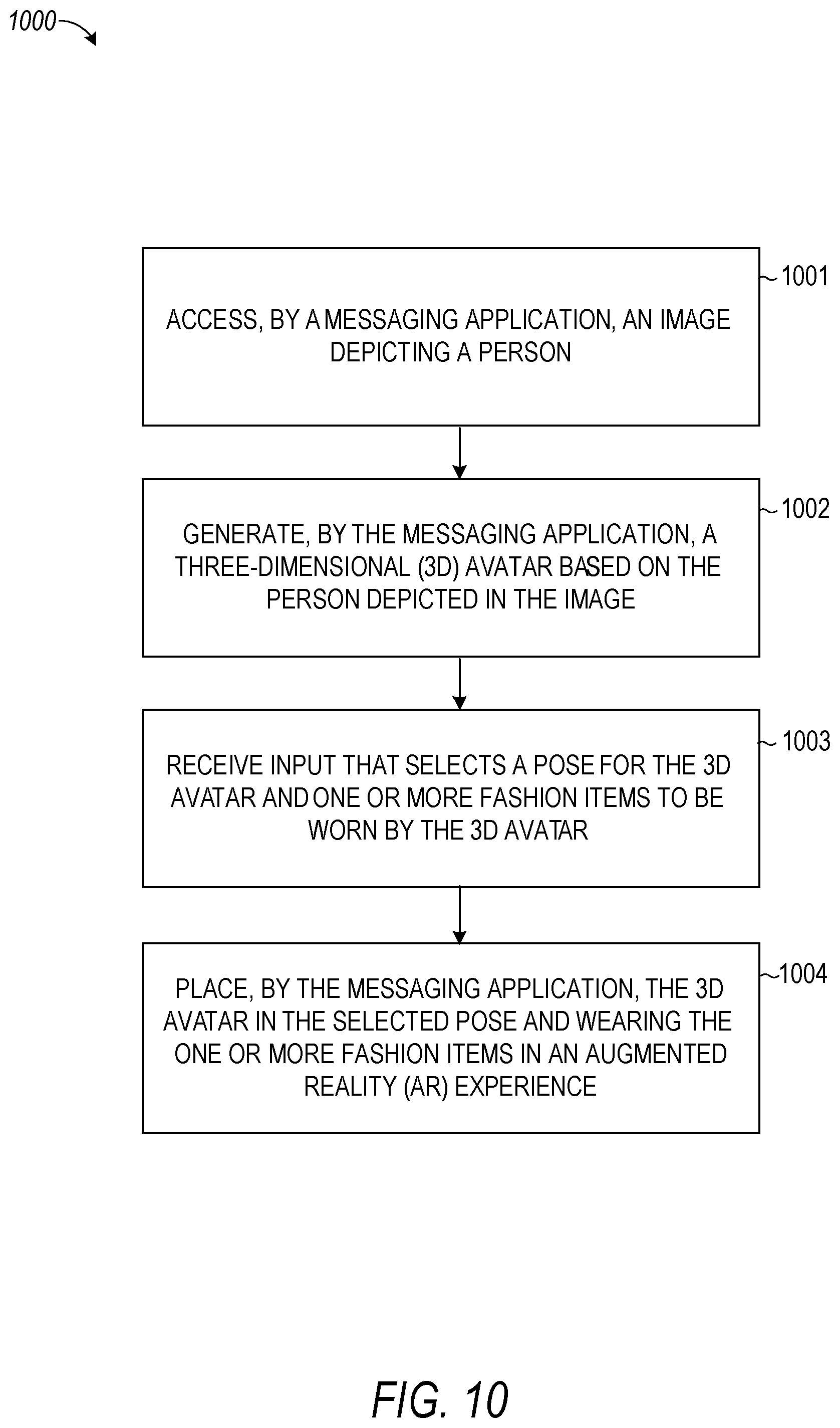 Patent US12307564 Figure 10 – Applying animated 3D avatar in AR experiences