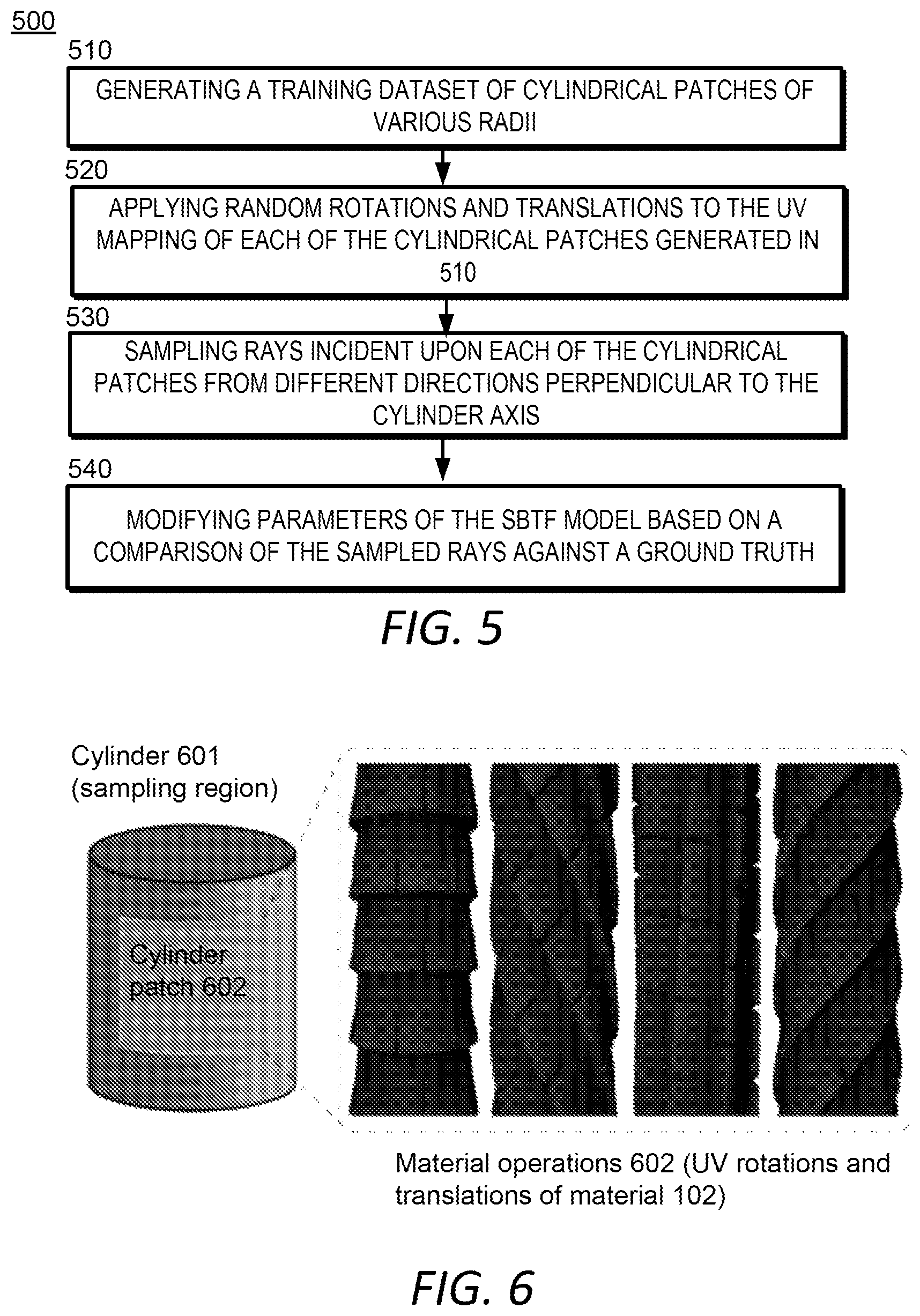 Patent US12307576 Figure 5 – Neural networks to render textured materials on curved surfaces