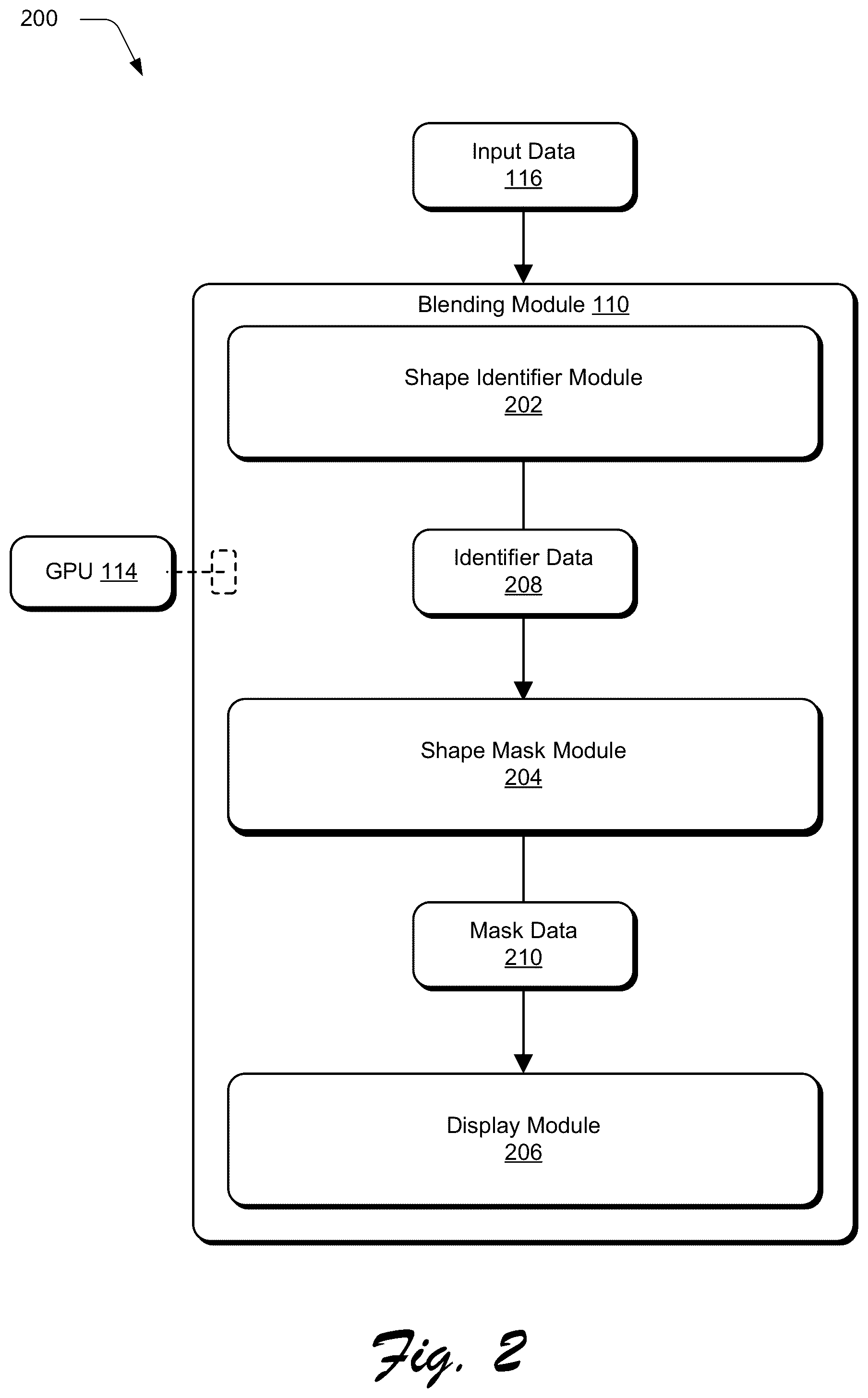 Patent US12307584 Figure 2 – Systems for efficiently generating blend objects