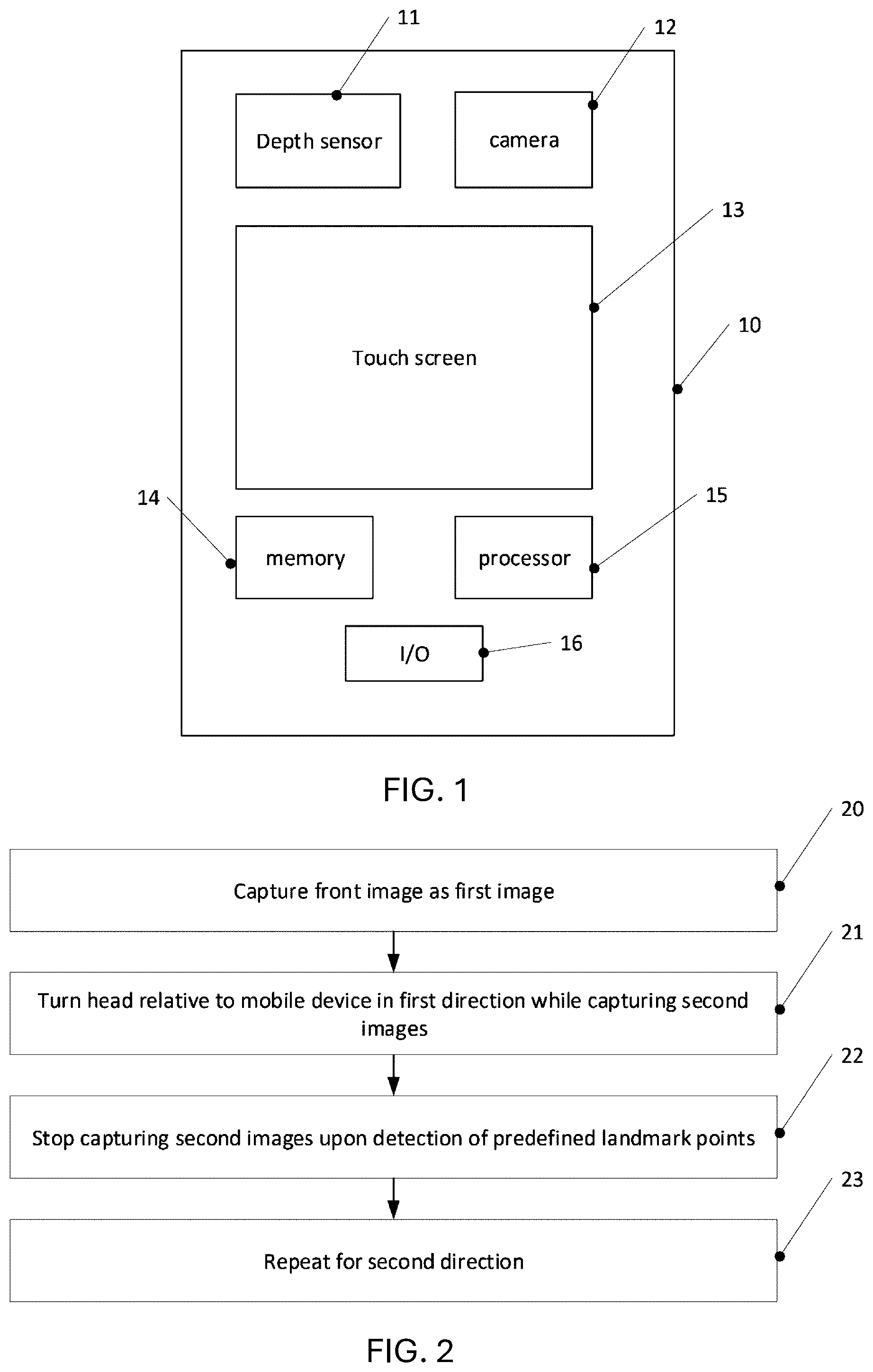 Patent US12307590 Figure 1 – Method for head image recording and corresponding mobile device