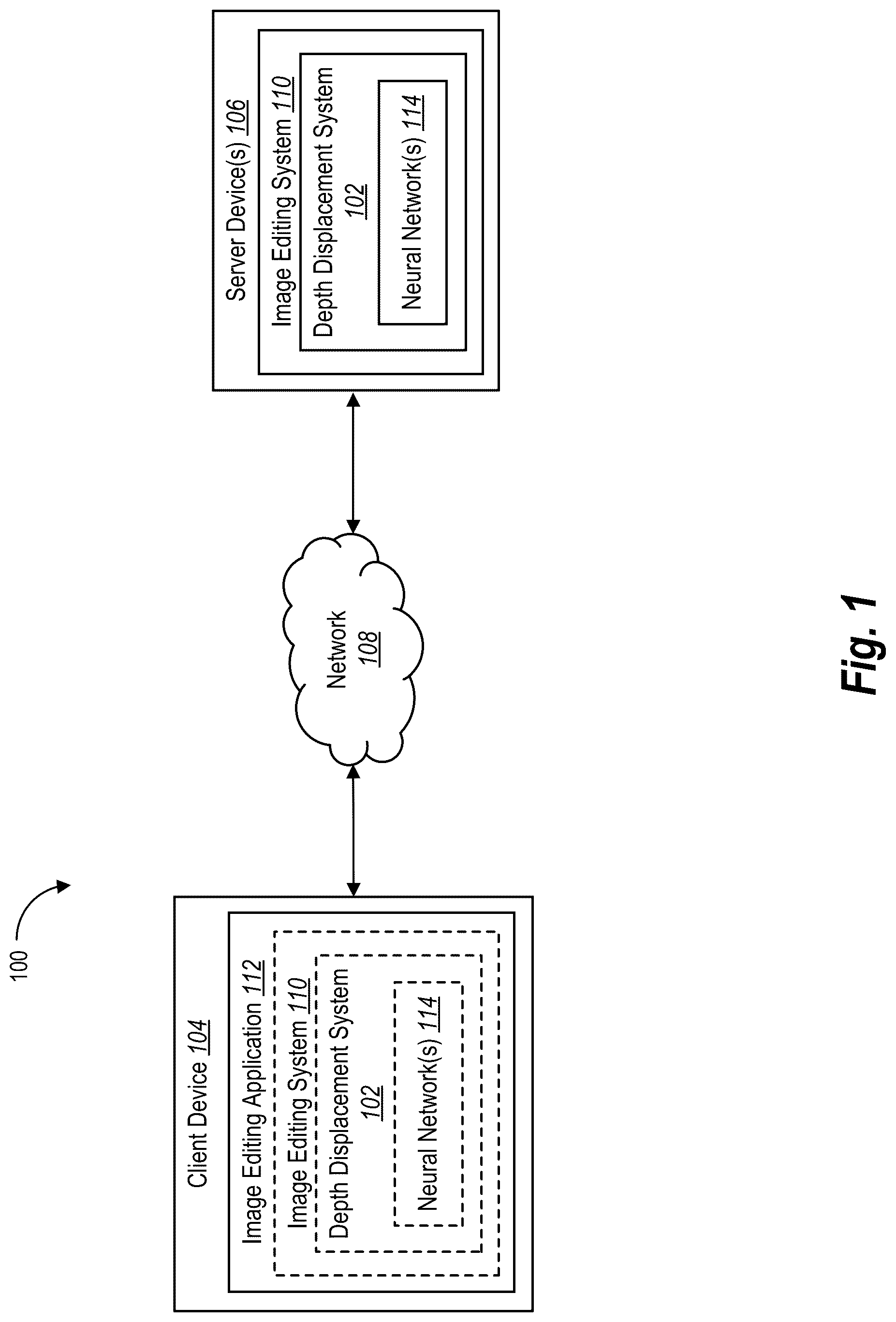 Patent US12307600 Figure 1 – Modifying two-dimensional images utilizing iterative three-dimensional meshes of the two-dimensional images