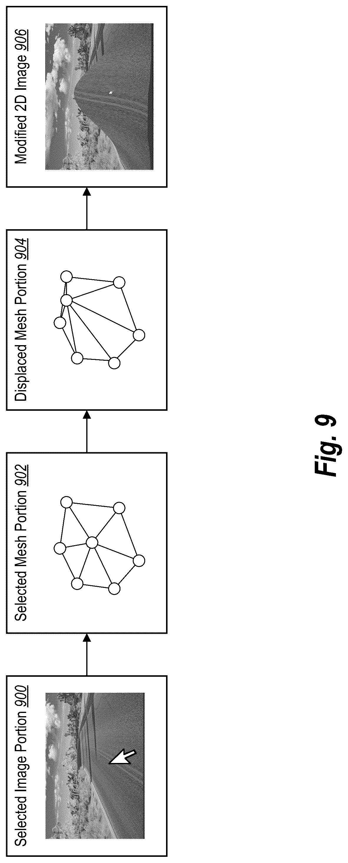 Patent US12307600 Figure 9 – Modifying two-dimensional images utilizing iterative three-dimensional meshes of the two-dimensional images