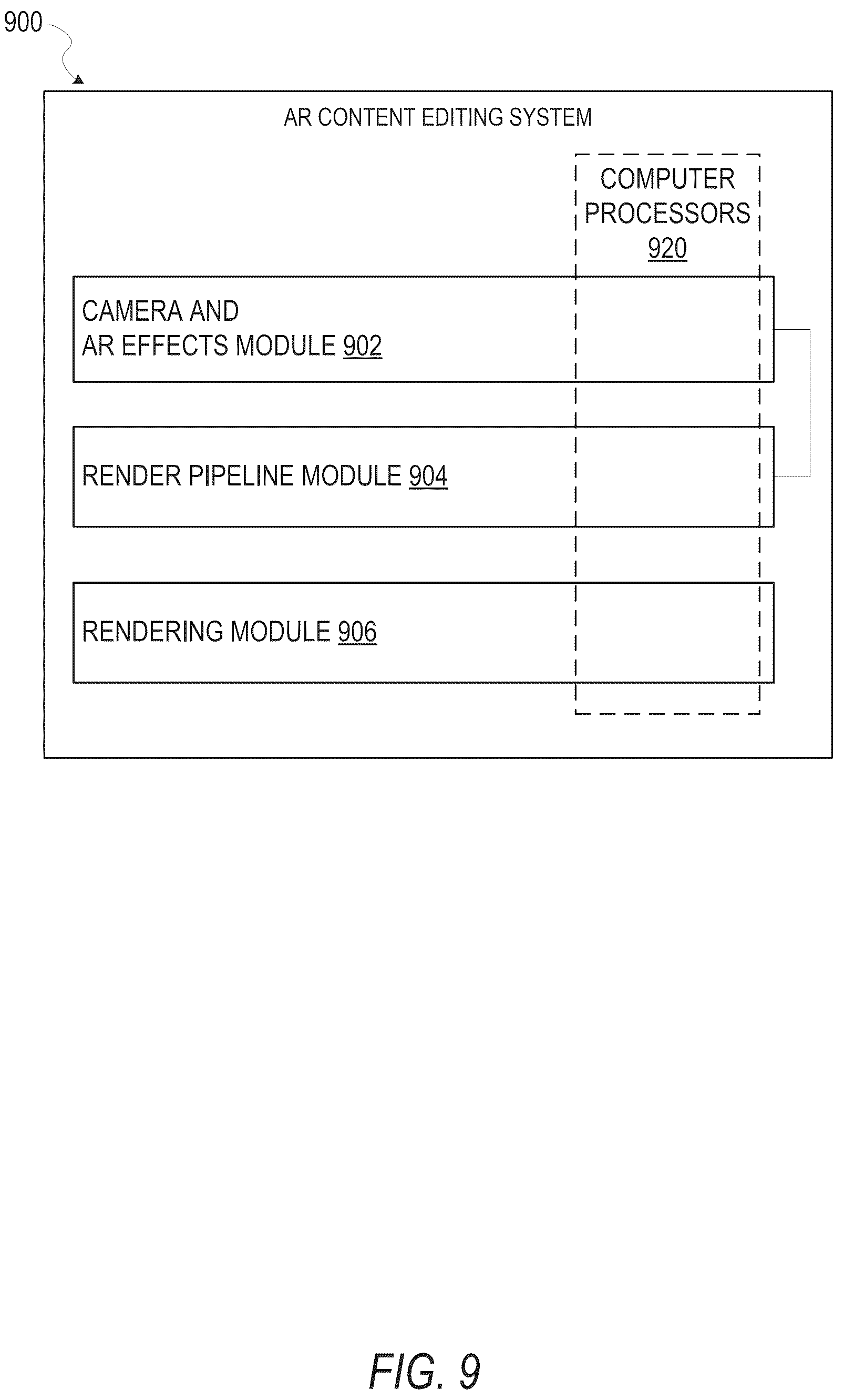 Patent US12307605 Figure 9 – Recording augmented reality content on an eyewear device