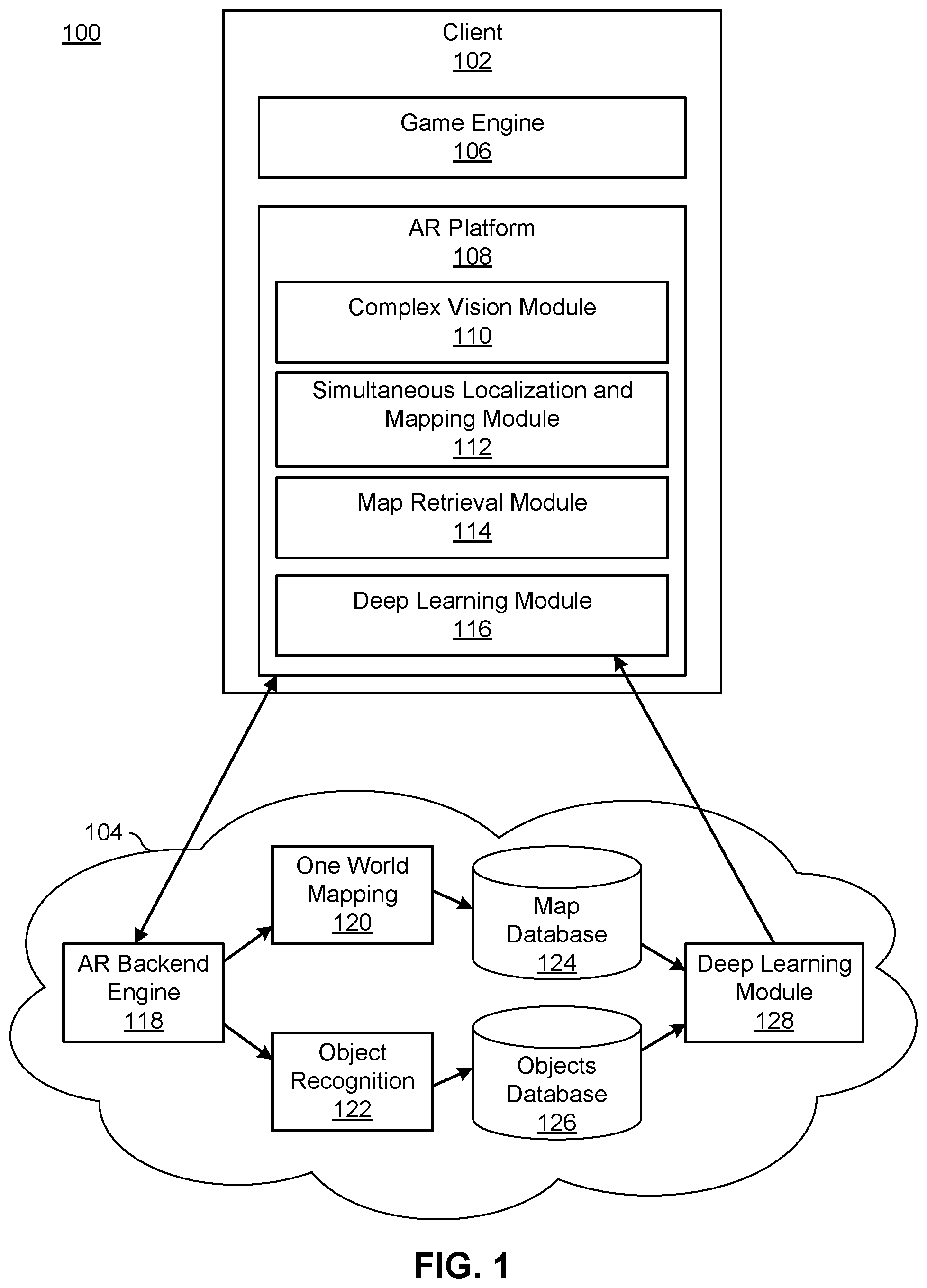 Patent US12307606 — Cloud assisted generation of local map data using novel viewpoints — Figure 1