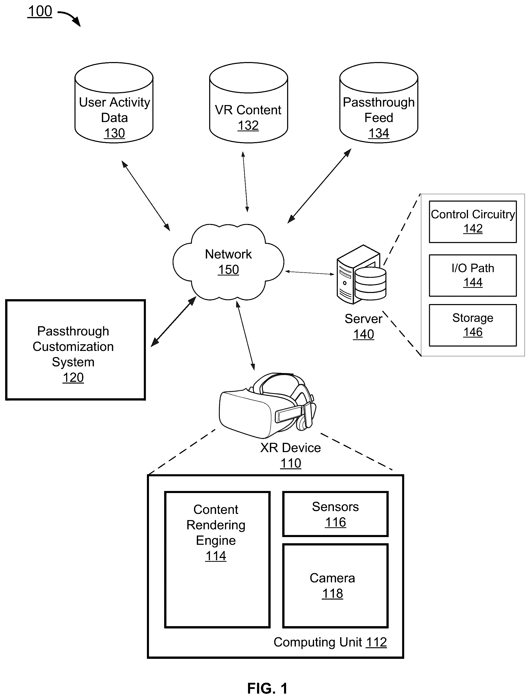 Patent US12307611 Figure 1 – Customized passthrough