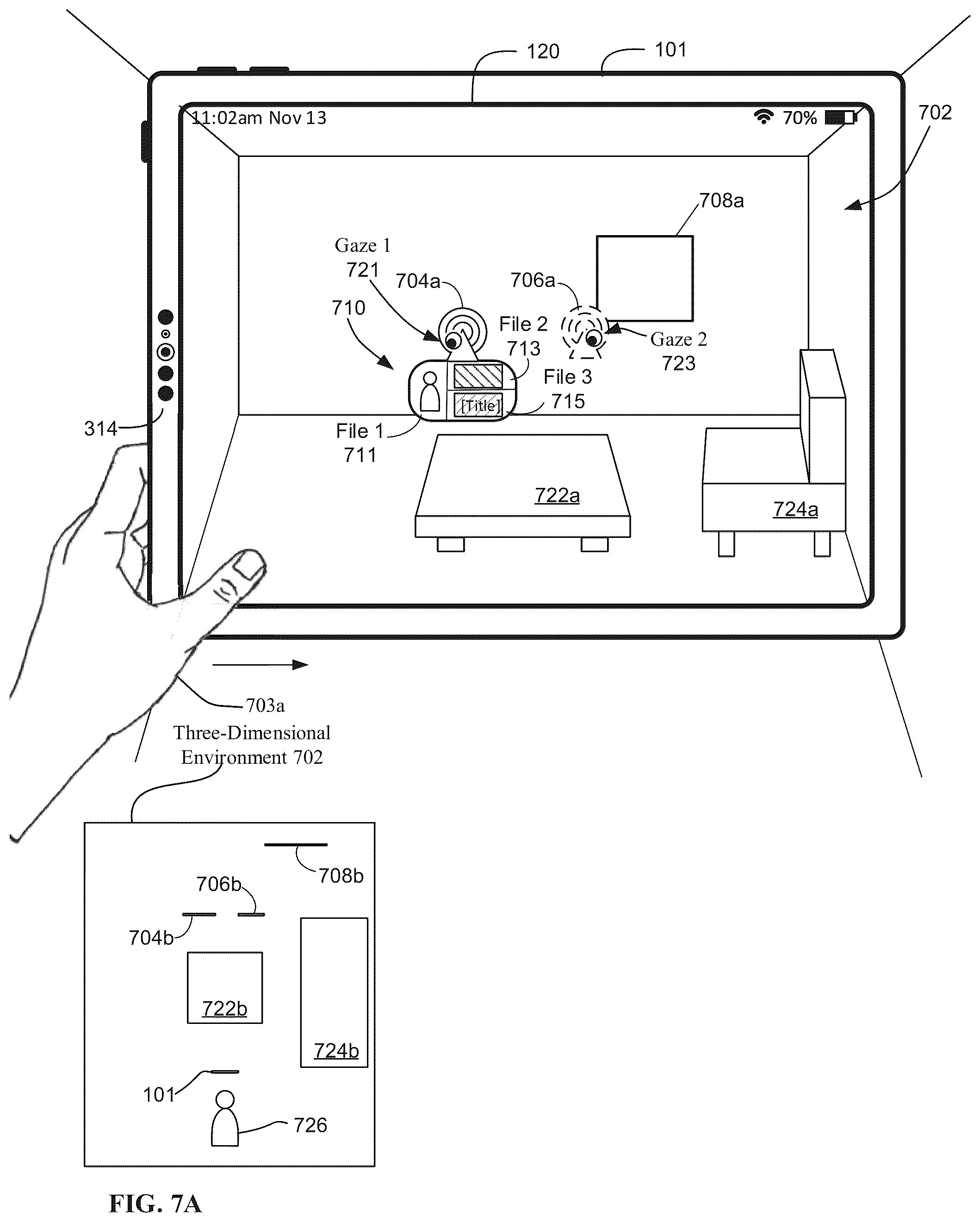 Patent US12307614 Figure 7 – Methods for sharing content and interacting with physical devices in a three-dimensional environment