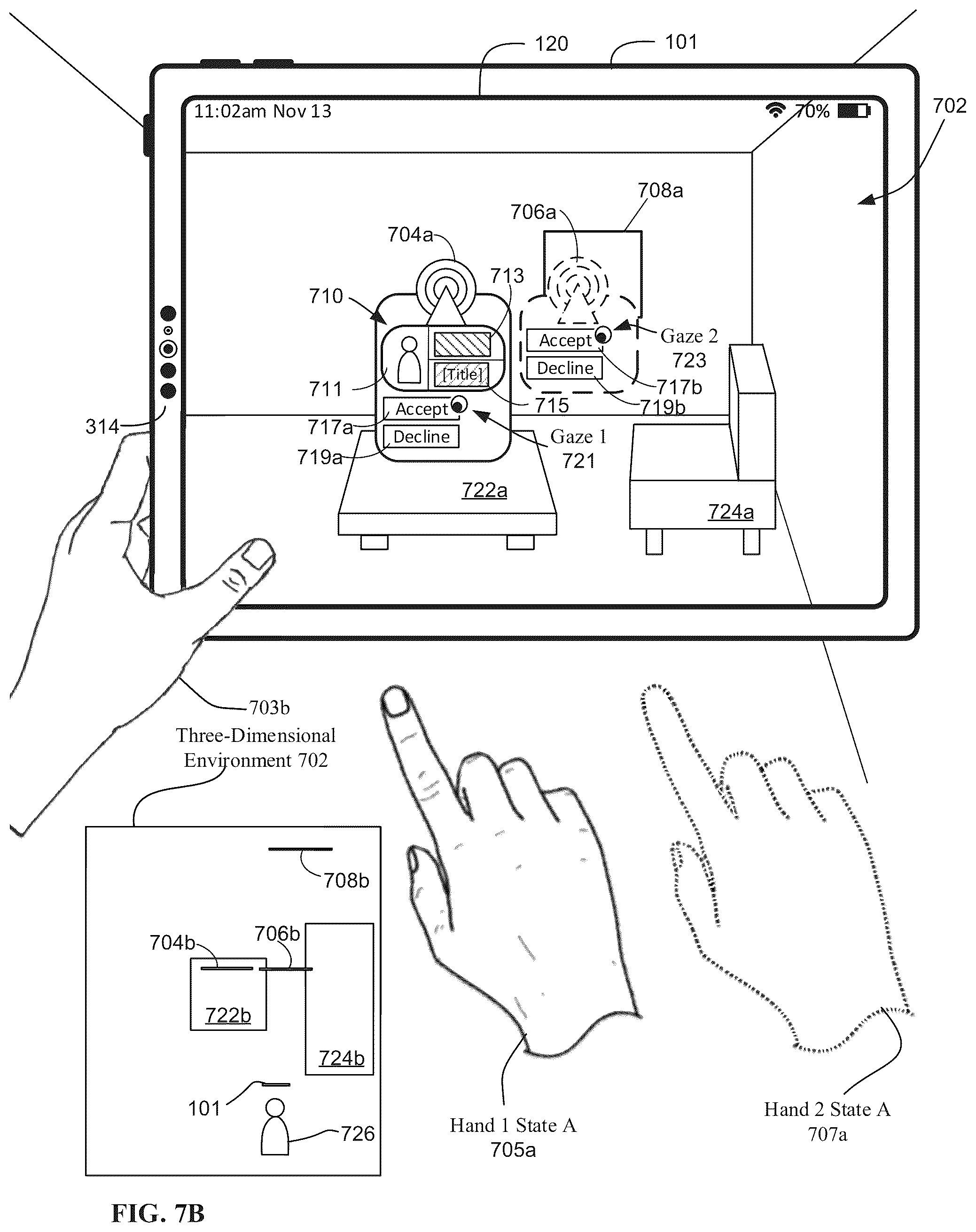 Patent US12307614 Figure 8 – Methods for sharing content and interacting with physical devices in a three-dimensional environment