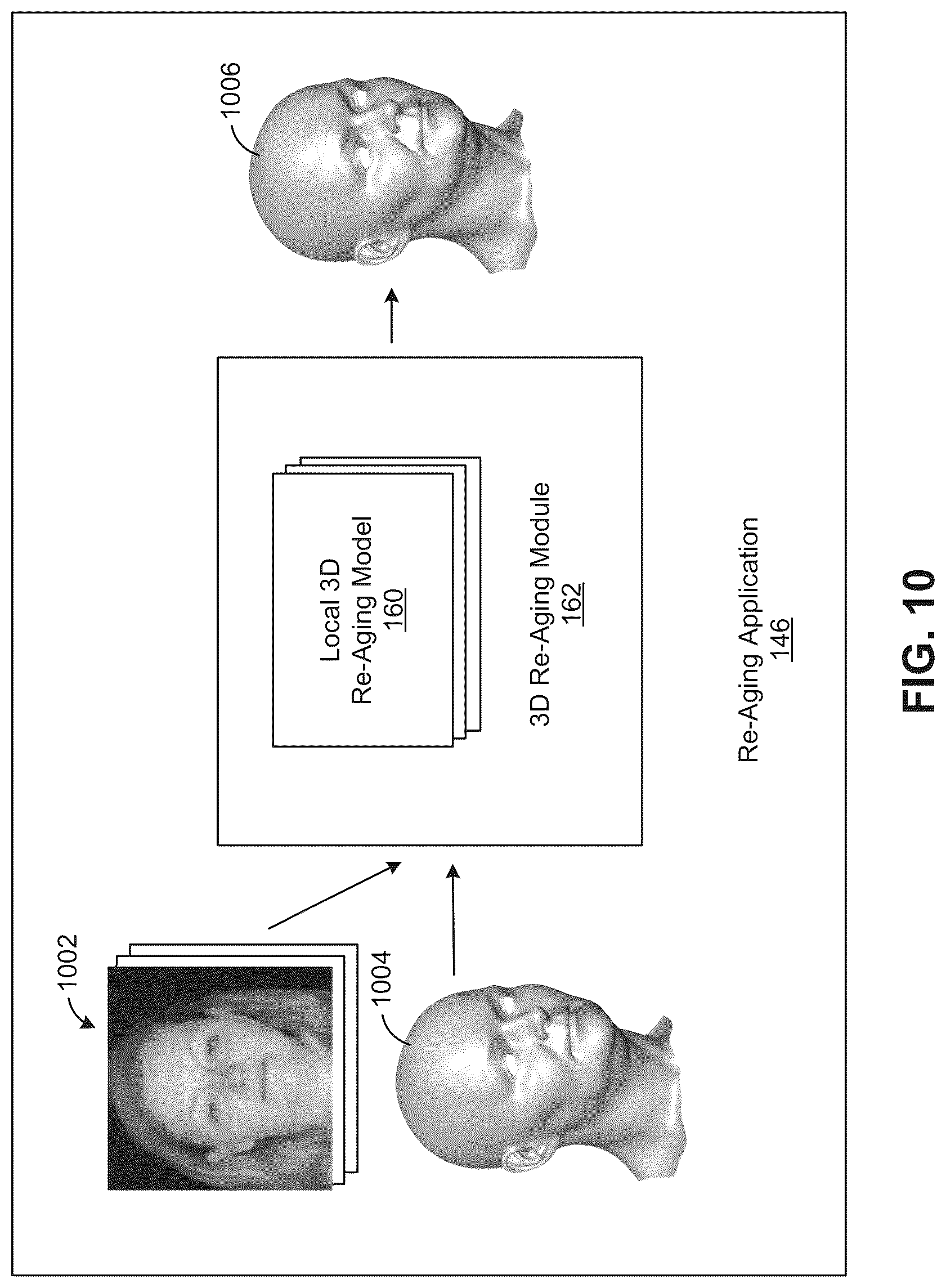 Patent US12307616 Figure 10 – Techniques for re-aging faces in images and video frames