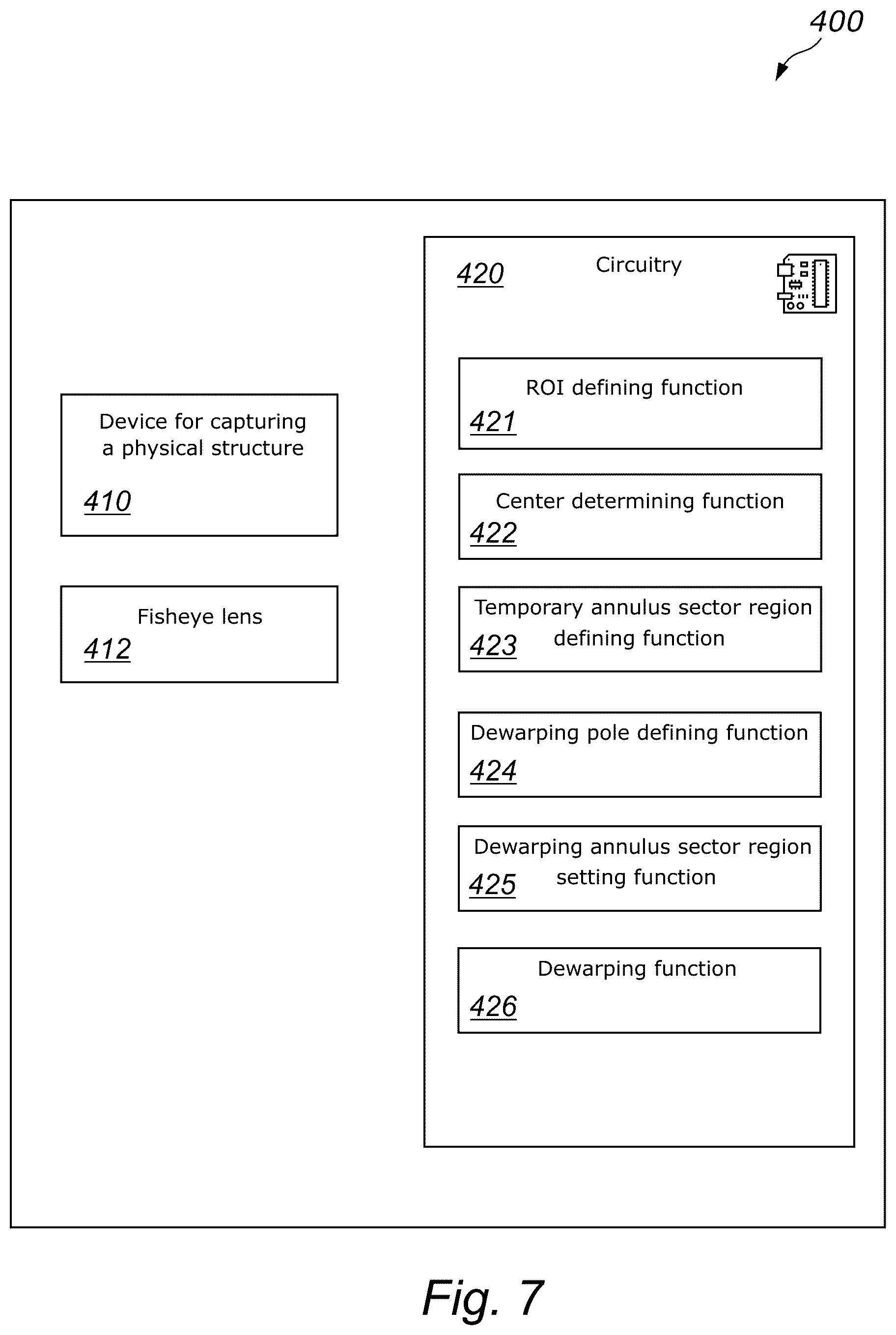 Patent US12307622 Figure 5 – Method and device for dewarping a region of a fisheye view image