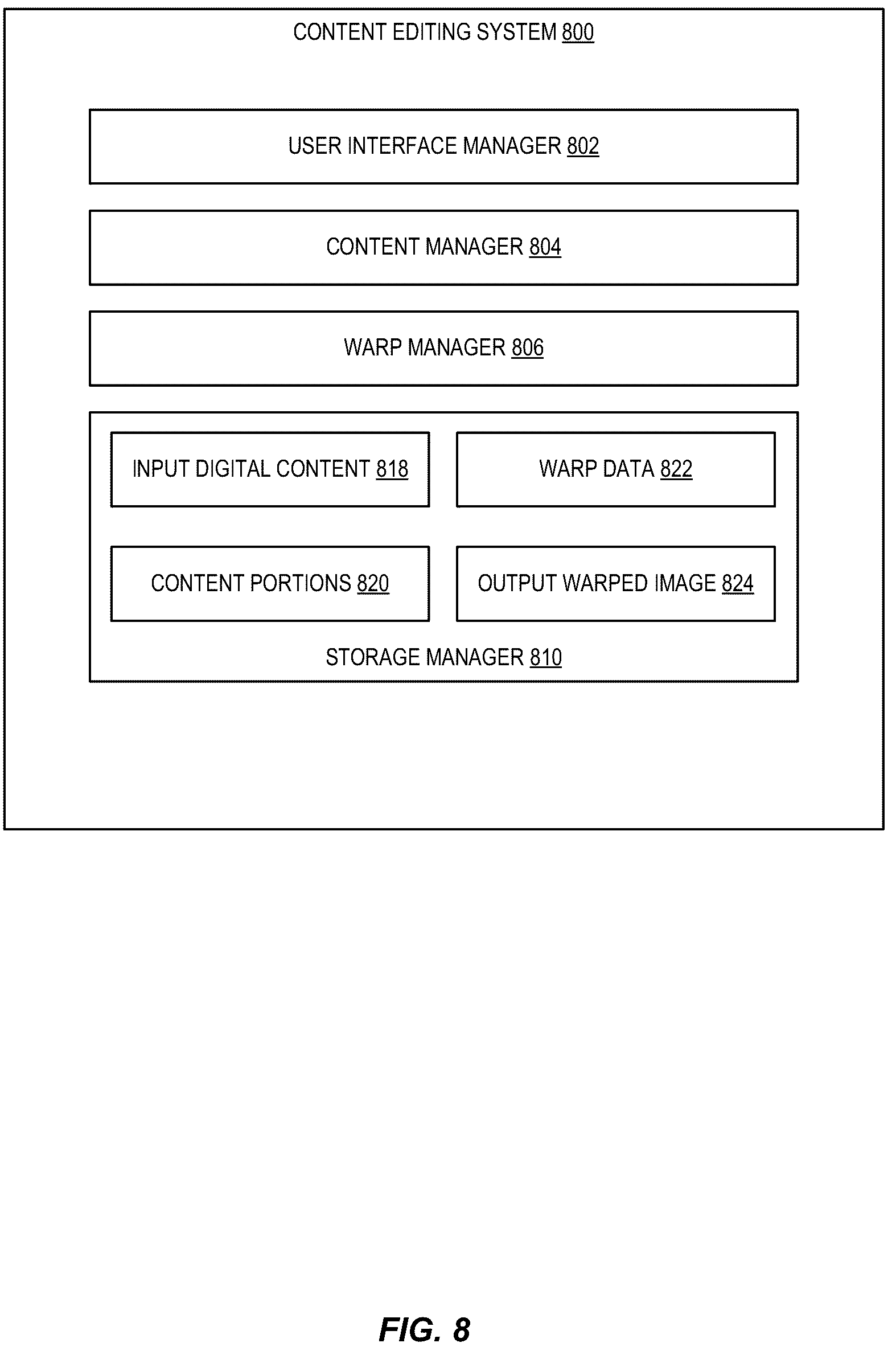 Patent US12307626 Figure 8 – Warping artwork to perspective cylinders with bicubic patches