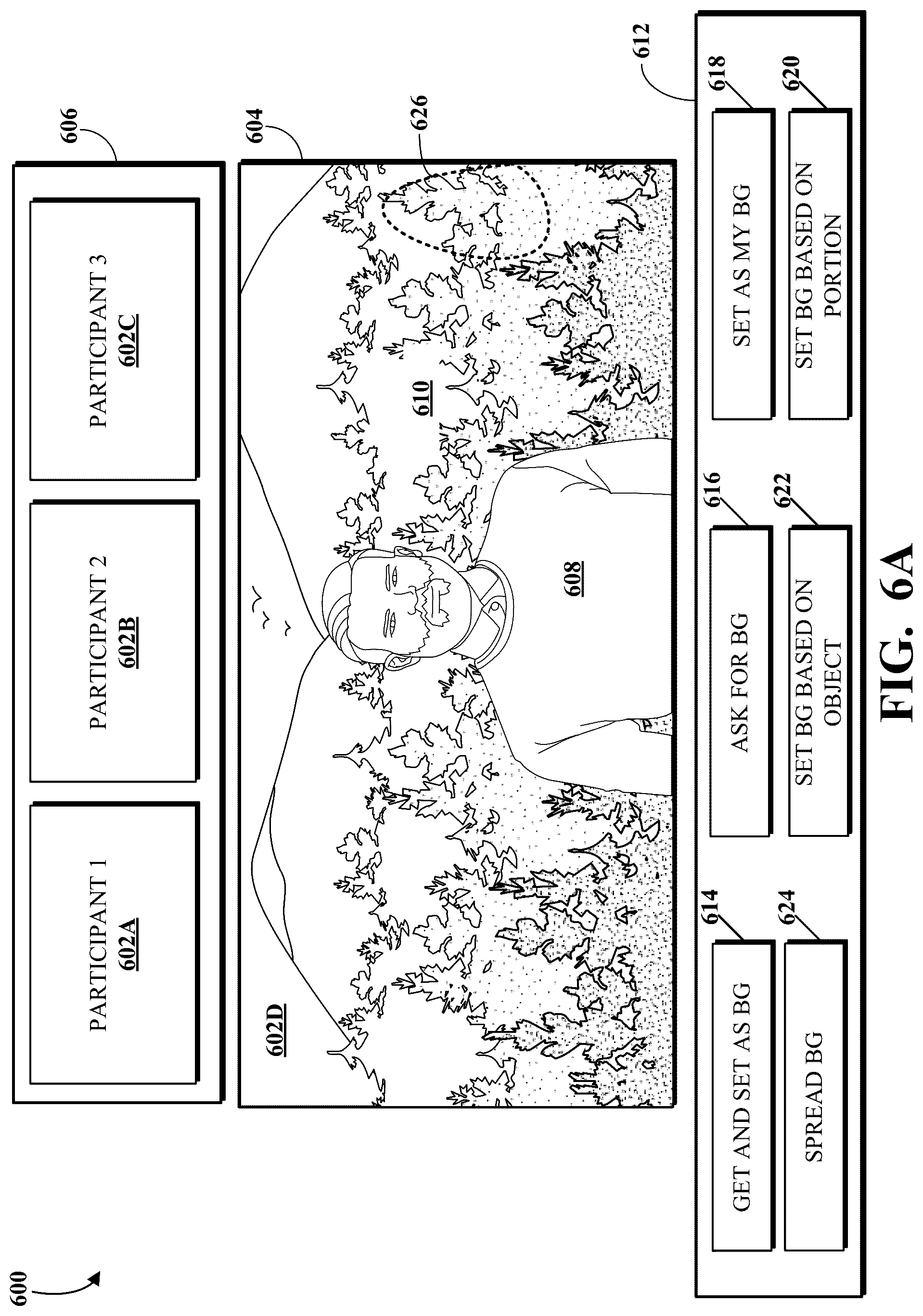 Patent US12307679 Figure 6 – Virtual background sharing