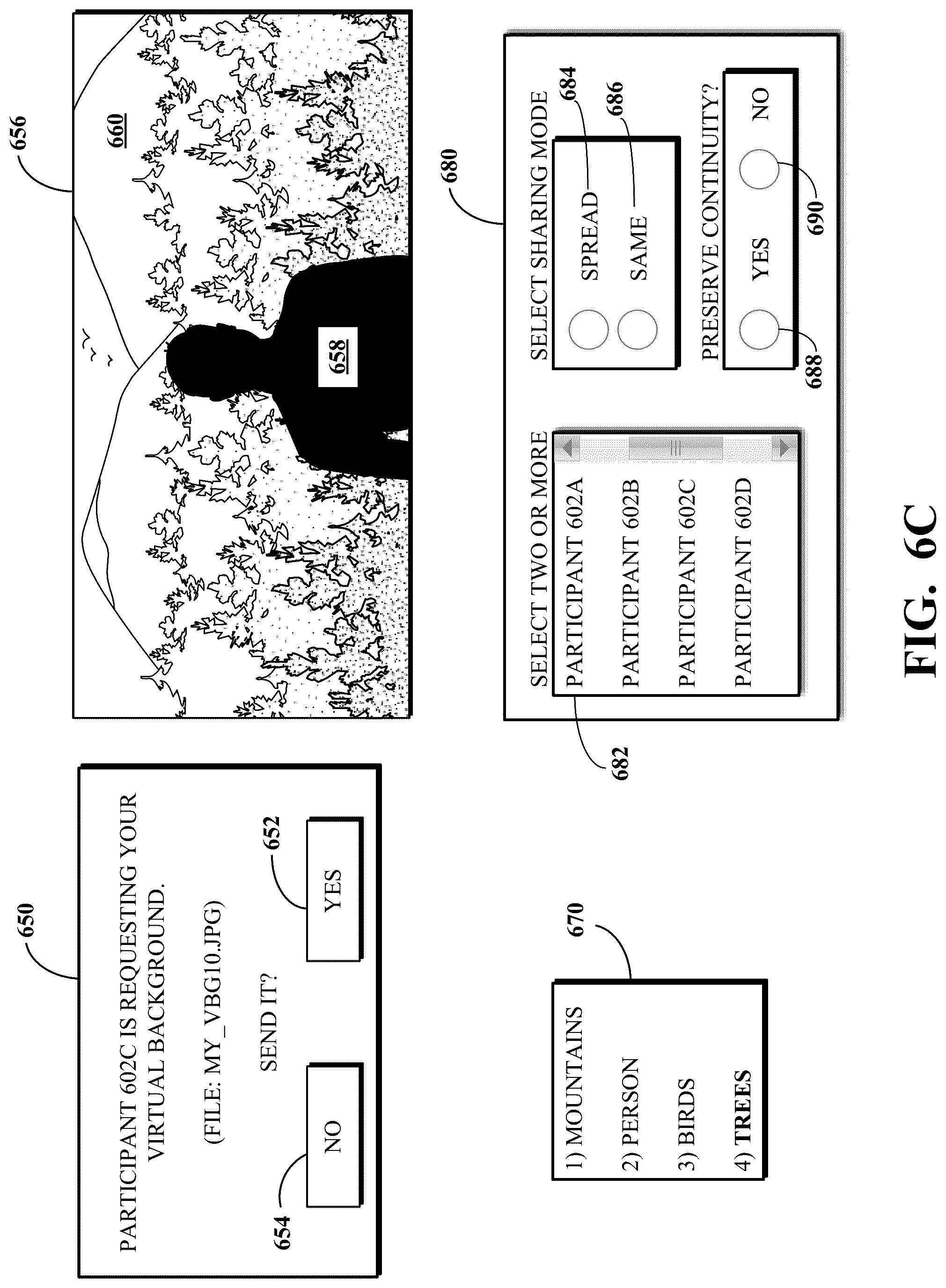 Patent US12307679 Figure 8 – Virtual background sharing
