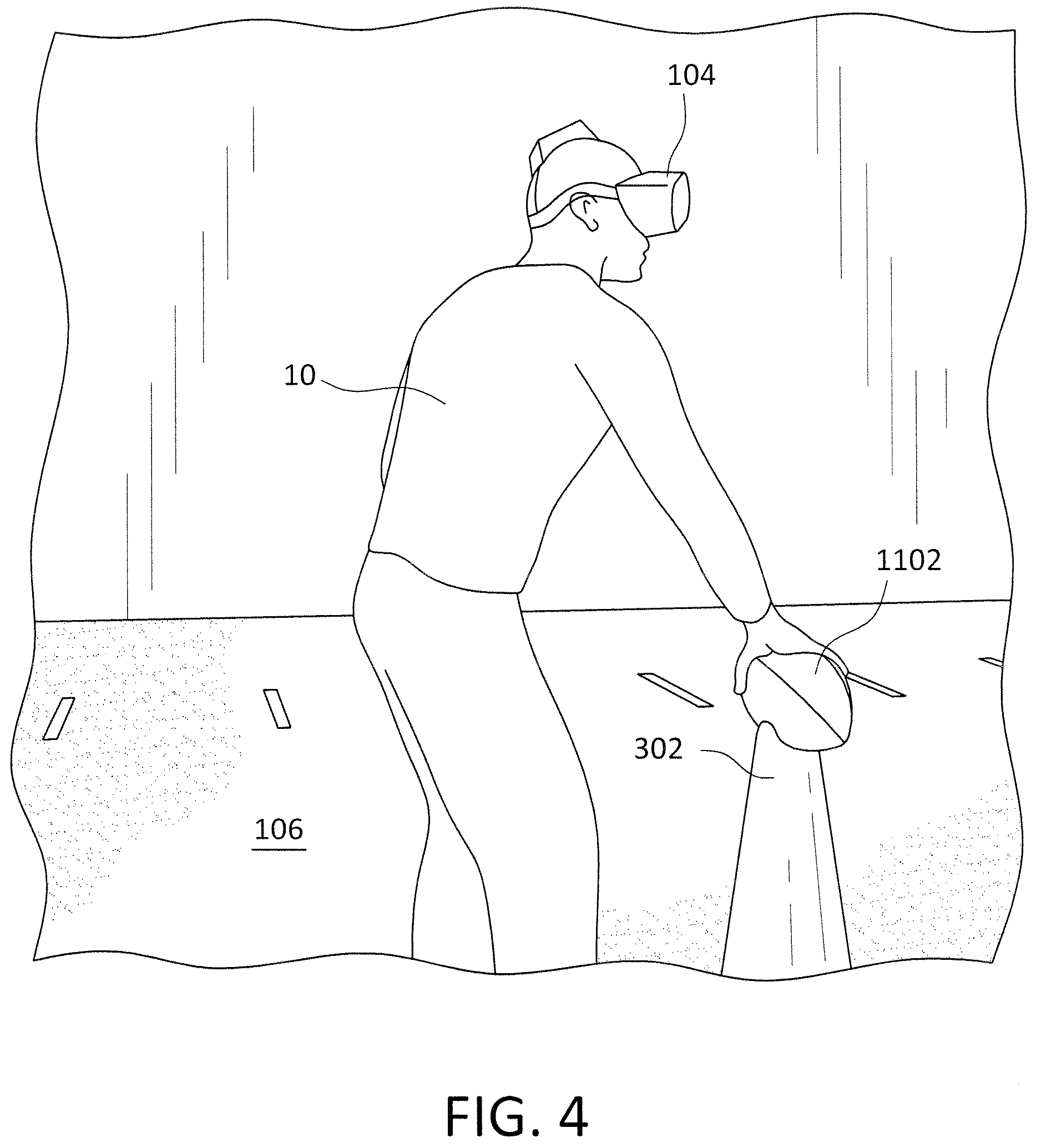 Patent US12307689 Figure 6 – Virtual reality translation of location based on starting position of sports implement