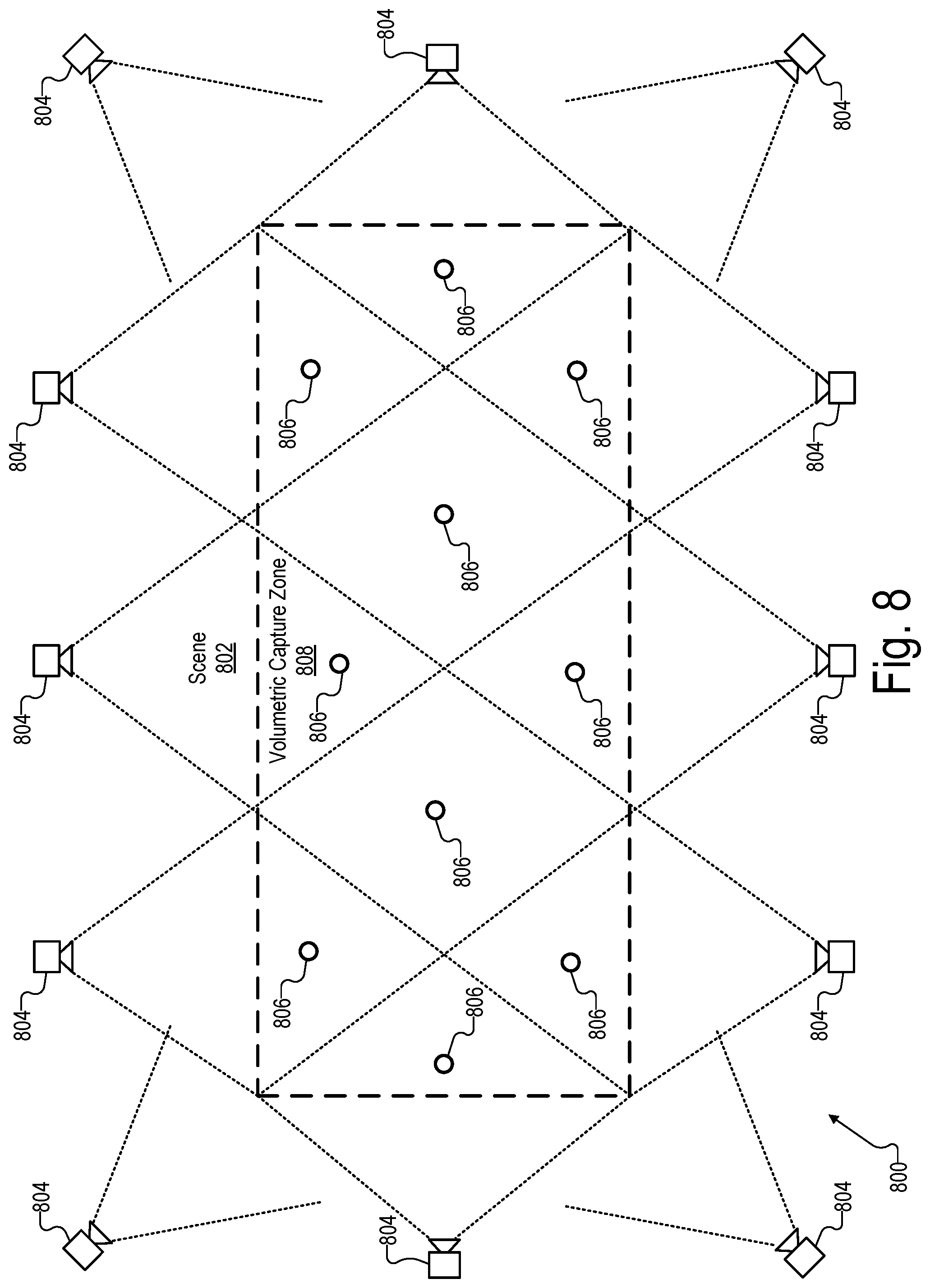Patent US12307716 Figure 8 – Methods and systems for calibrating a camera array based on differentiable point targets in a capture scene