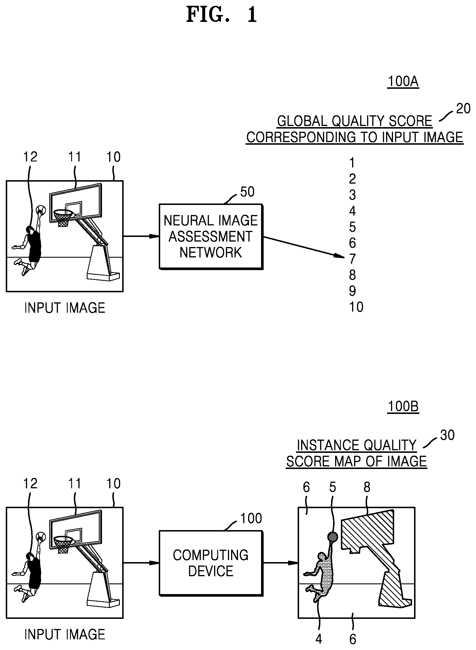Patent US12307745 Figure 1 – Computing device for instance-based image quality processing and operating method therefor