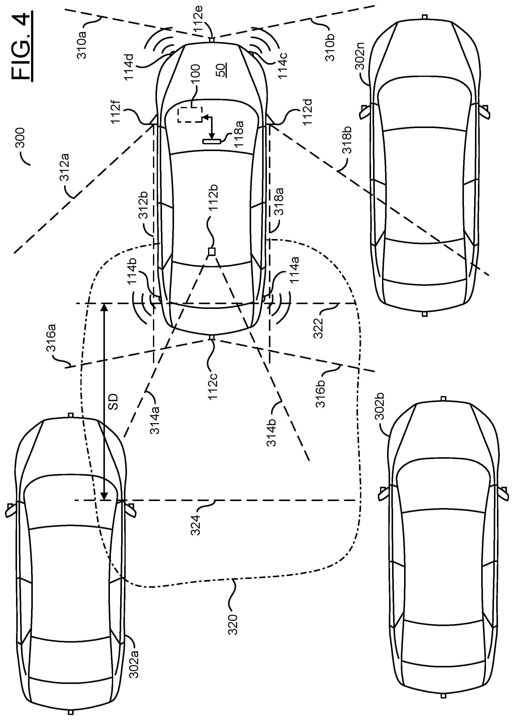Patent US12307778 Figure 4 – Dynamic adjustment of sensor range using computer vision
