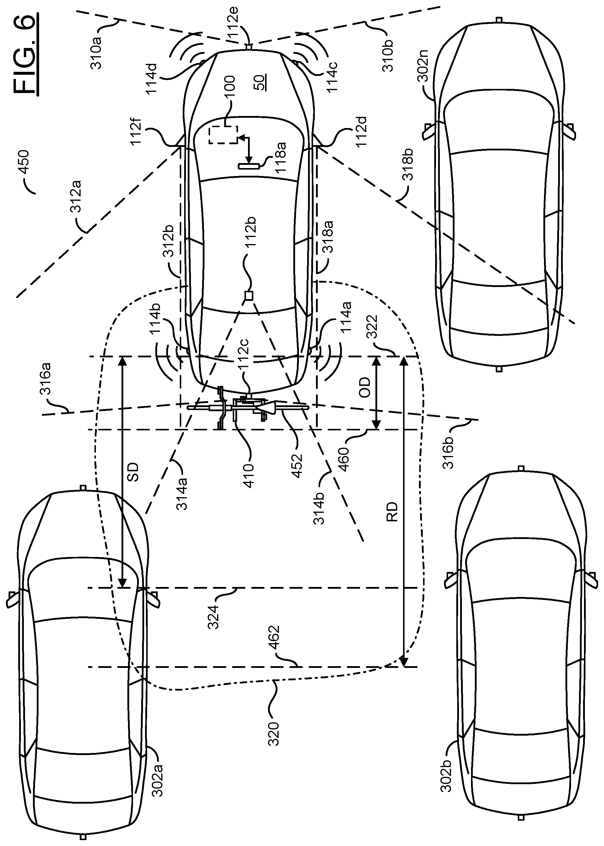 Patent US12307778 Figure 6 – Dynamic adjustment of sensor range using computer vision