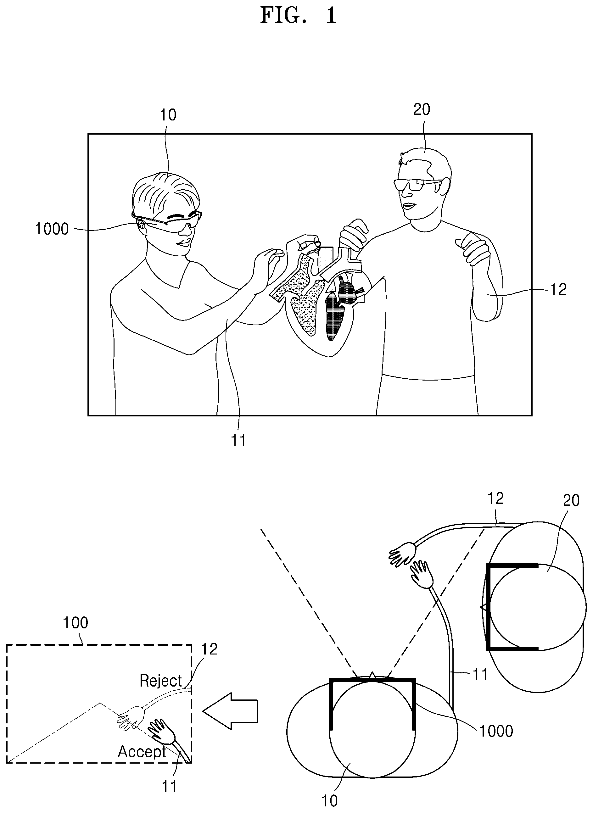 Patent US12307803 — Method for identifying user's real hand and wearable device therefor — Figure 1