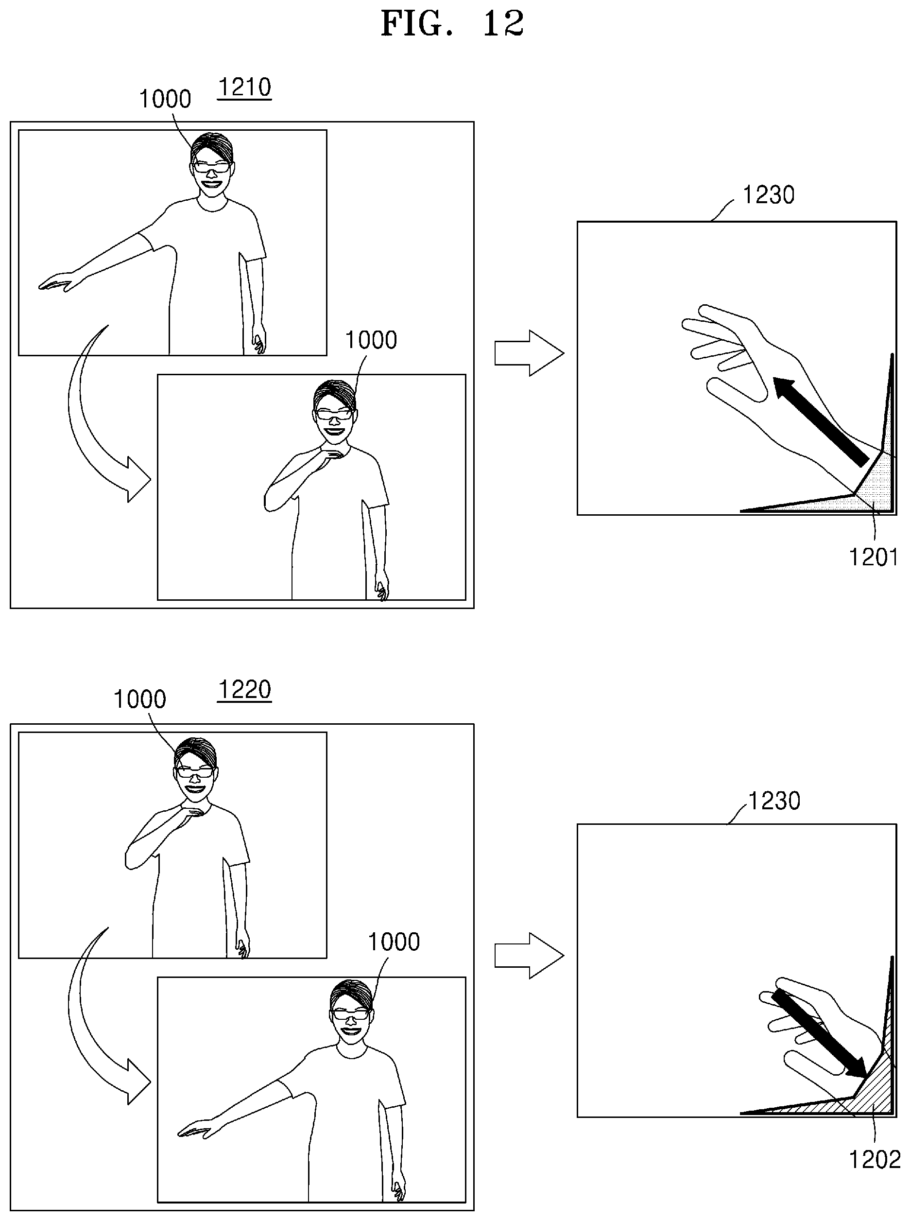 Patent US12307803 Figure 12 – Method for identifying user's real hand and wearable device therefor