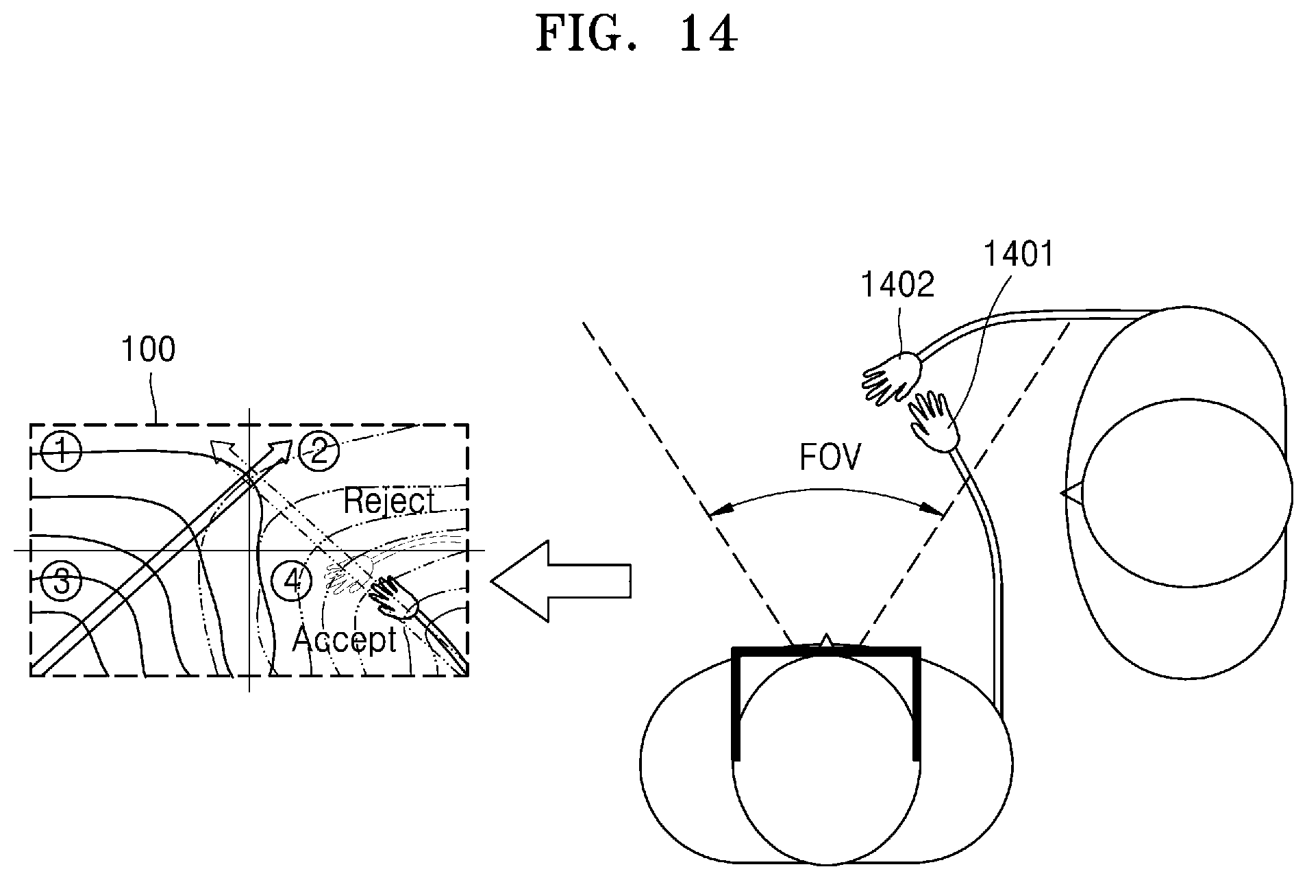 Patent US12307803 Figure 14 – Method for identifying user's real hand and wearable device therefor