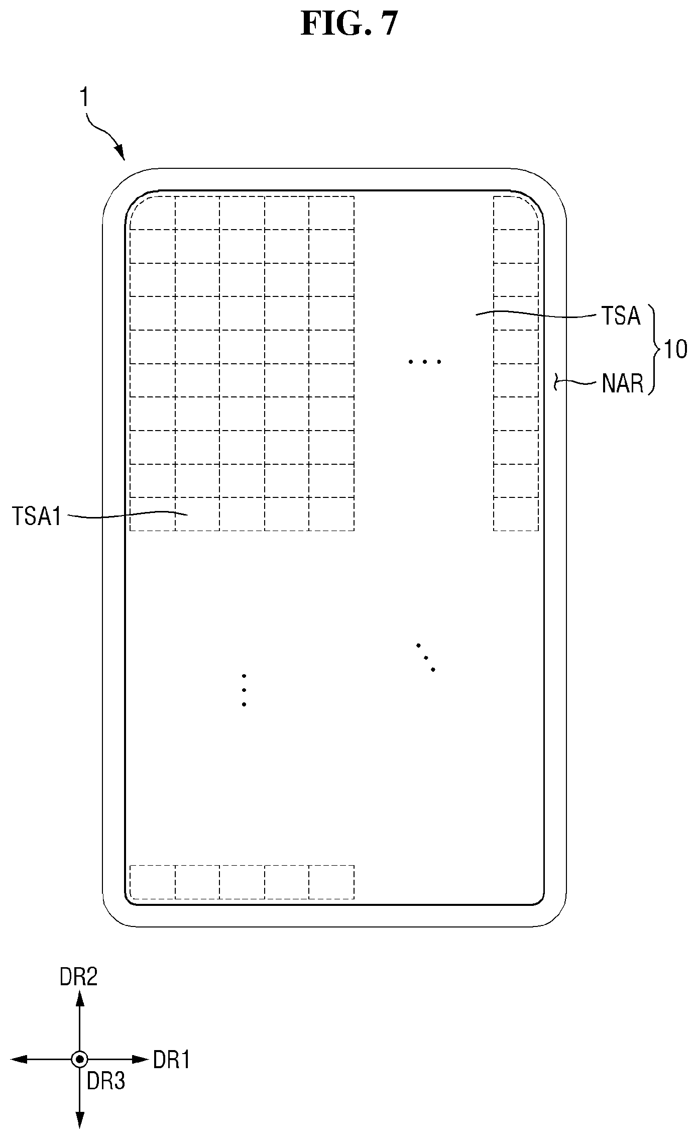 Patent US12307805 Figure 7 – Display device with integrated optical touch and fingerprint sensing