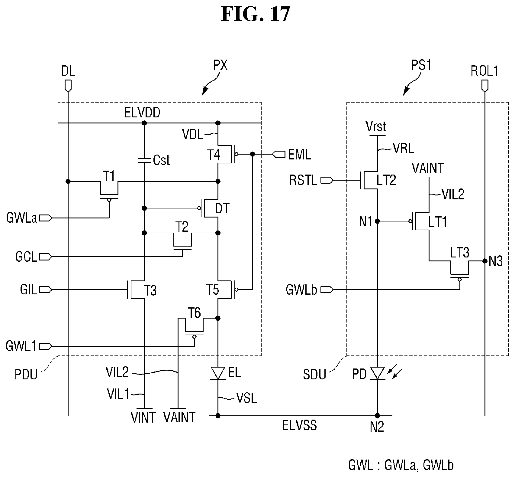 Patent US12307805 Figure 17 – Display device with integrated optical touch and fingerprint sensing