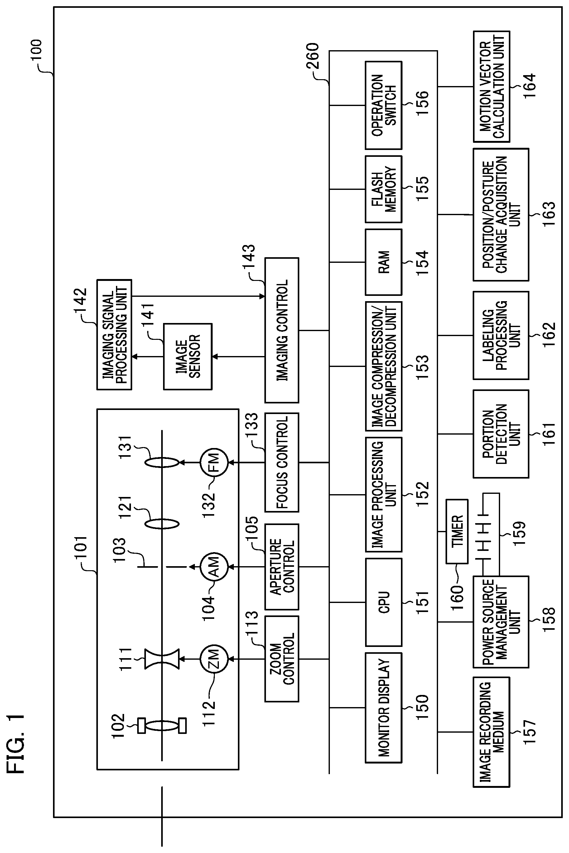 Patent US12307811 Figure 1 – Image processing device and control method thereof, imaging apparatus, and recording medium