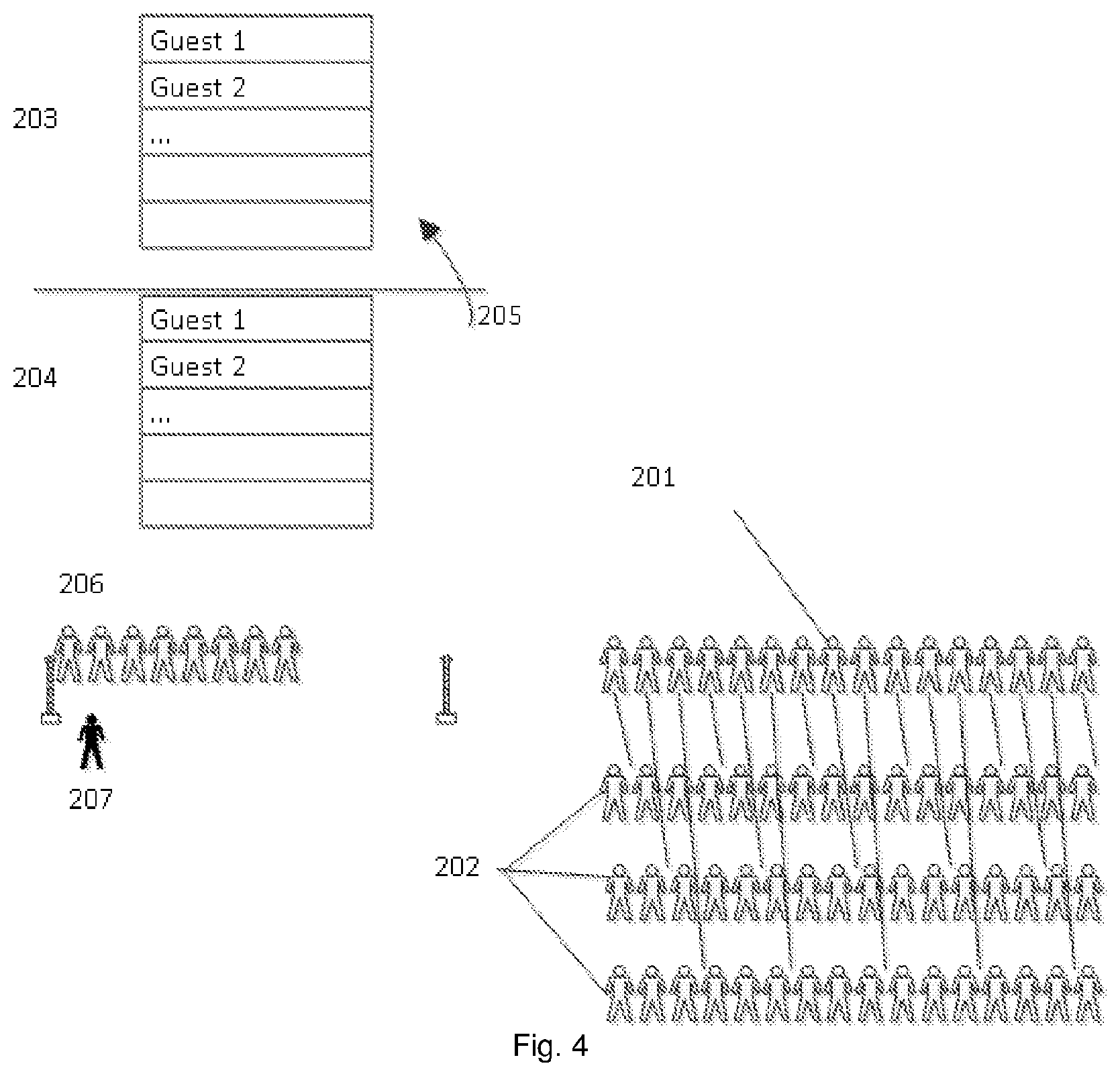 Patent US12307827 Figure 4 – Queuing system