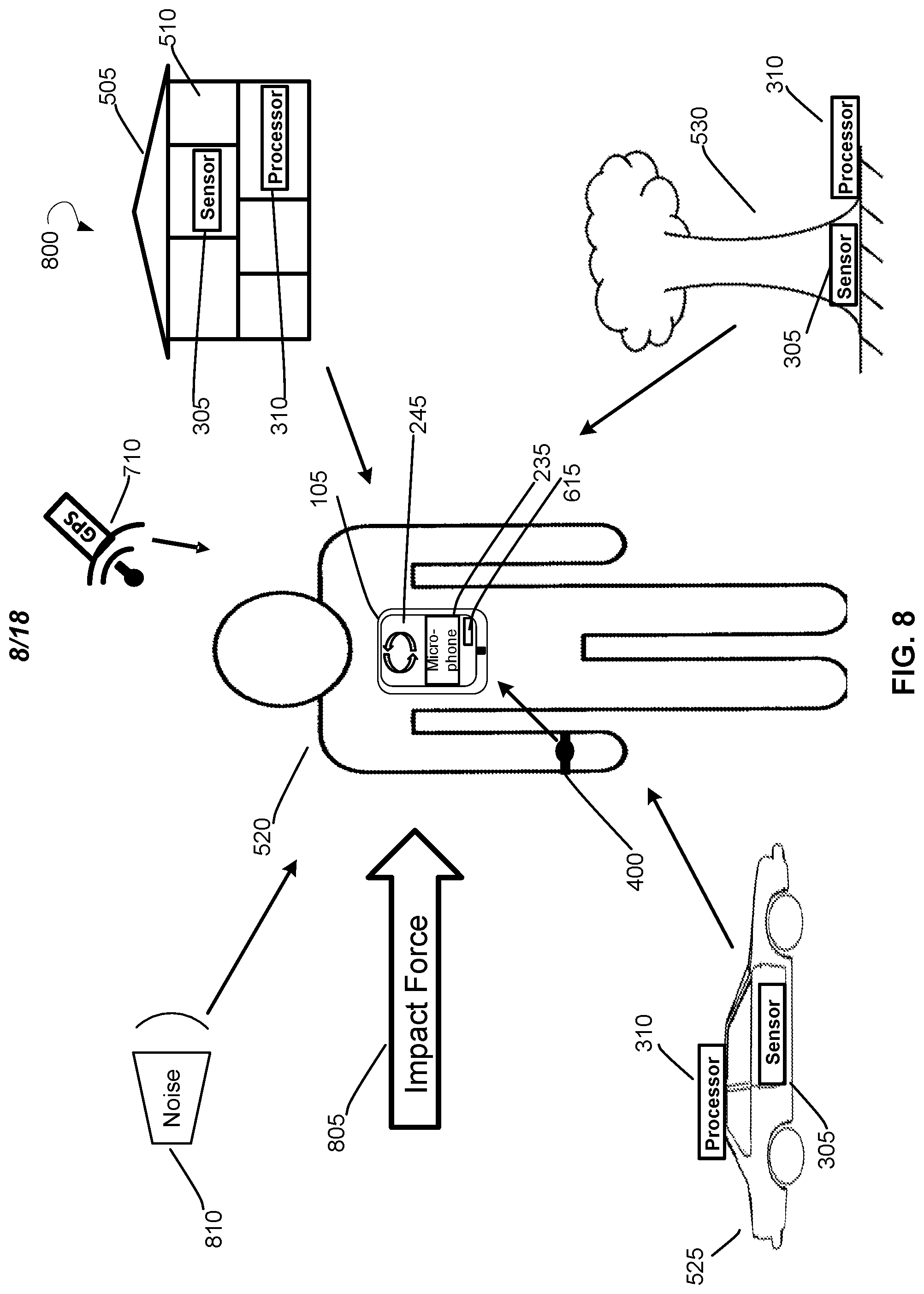Patent US12307832 Figure 8 – Evaluation and transmission of combined external data from one or more assets to a central data portal for storage and visualization